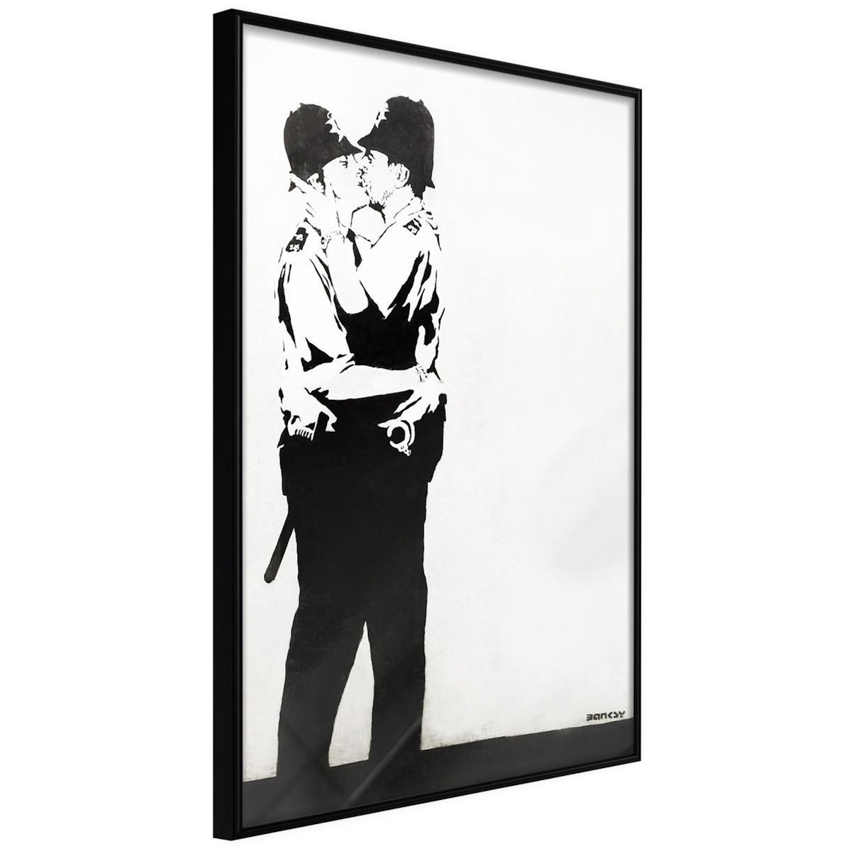 Paris Prix Affiche Murale Encadrée  Banksy Kissing Coppers II