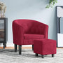 Voir la diapositive 1 : VIDAXL Fauteuil avec repose-pied rouge bordeaux velours