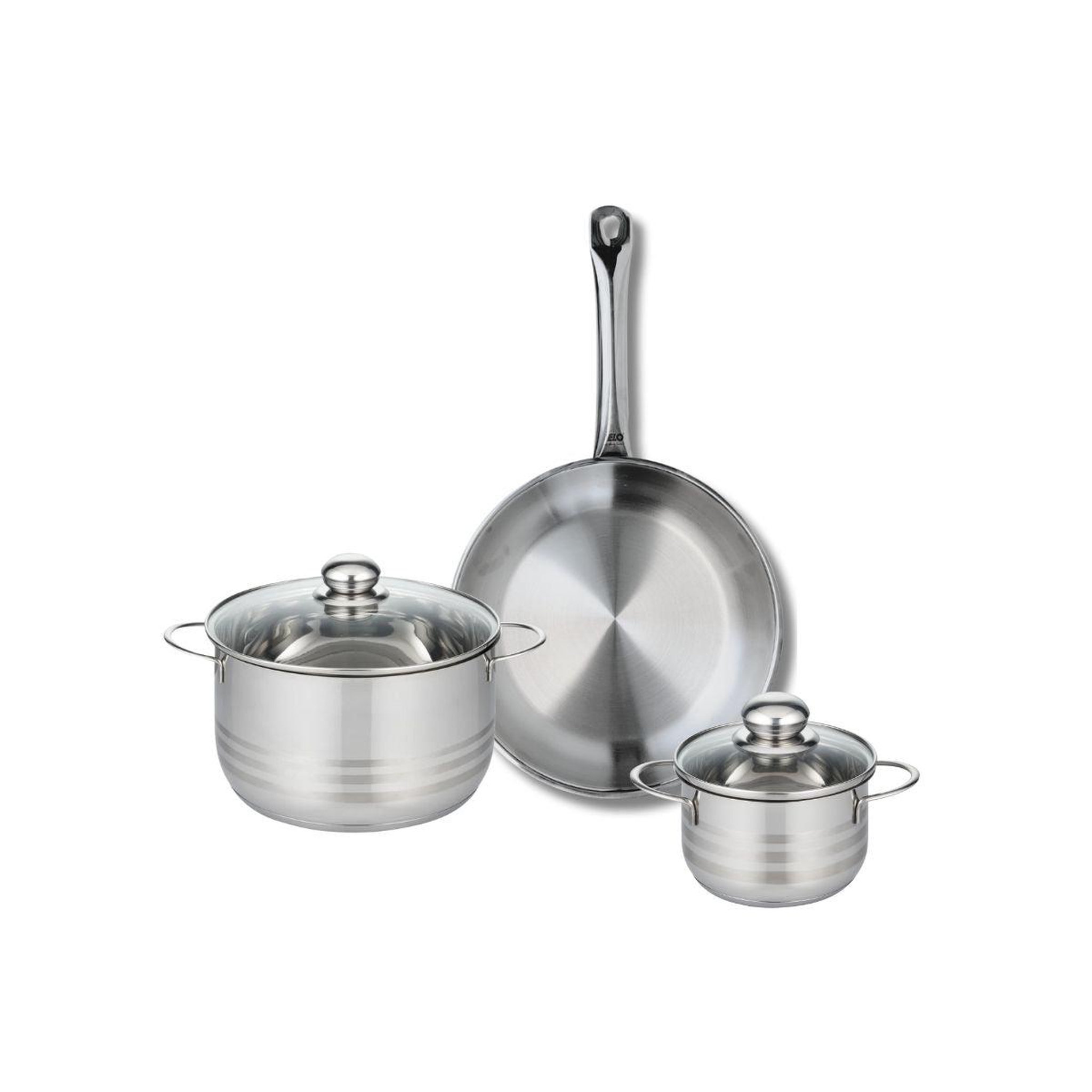 ELO Ensemble de 1 poêle de cuisson 28 cm et 2 faitouts 14 et 20 cm elo profi brillant