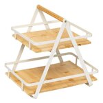 FIVE Étagère de Cuisine 2 Niveaux en Bambou  Ordera  30cm Naturel & Blanc