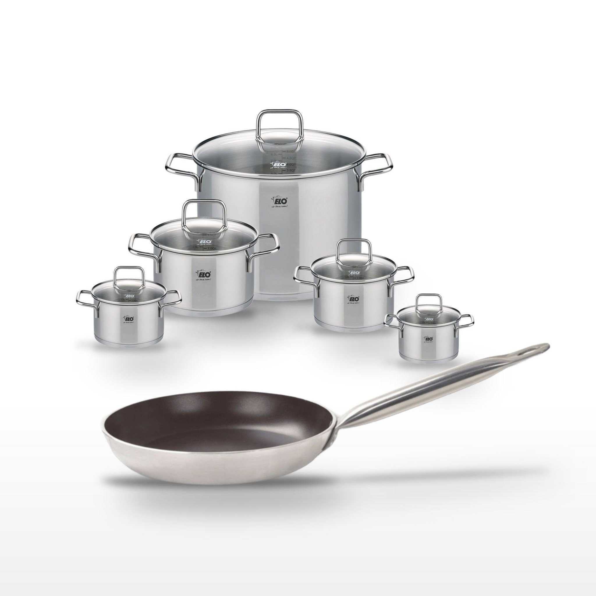 ELO Lot poêle 32 cm elo bistro line & 5 faitouts elo citrin