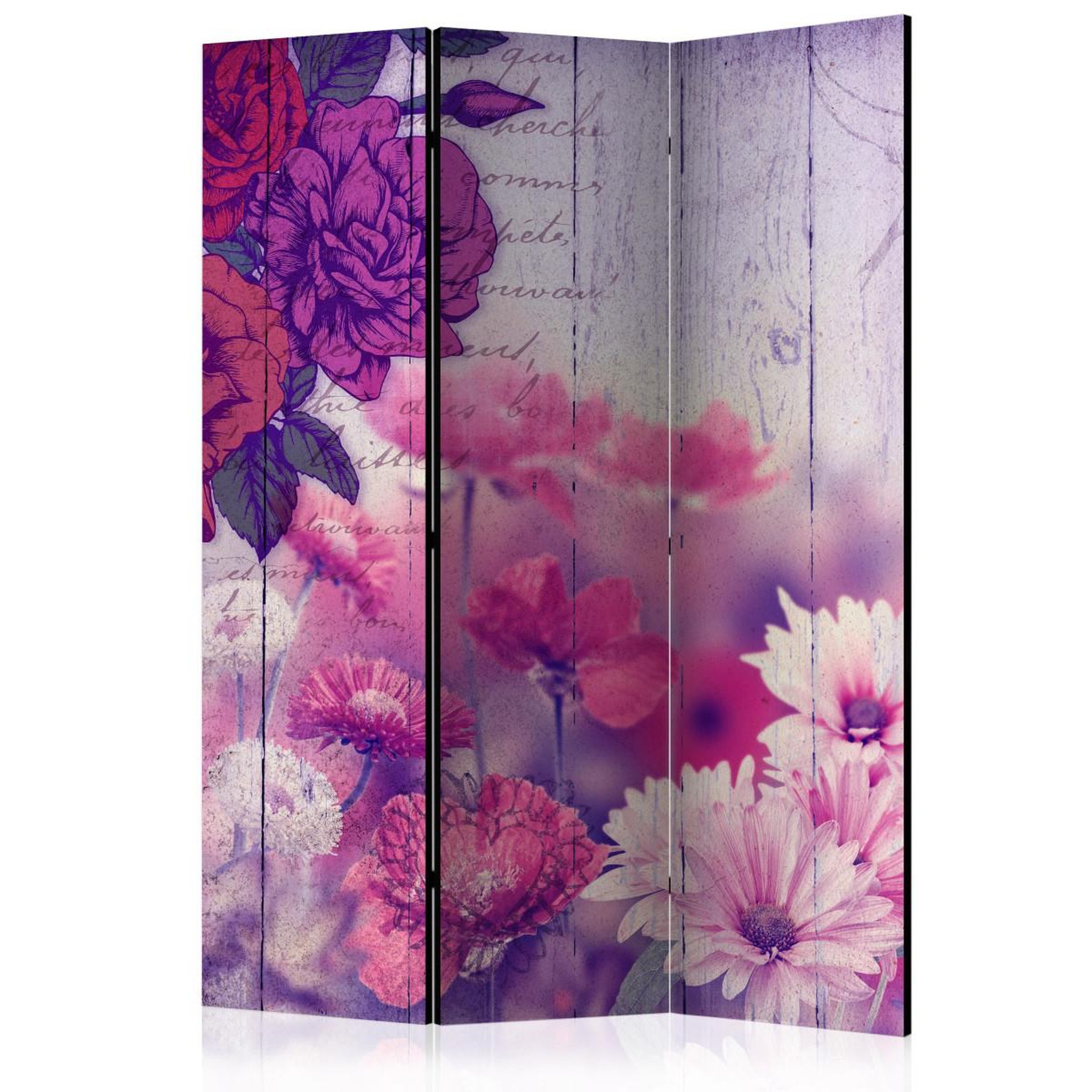 Paris Prix Paravent 3 volets  flowers memories  135x172cm