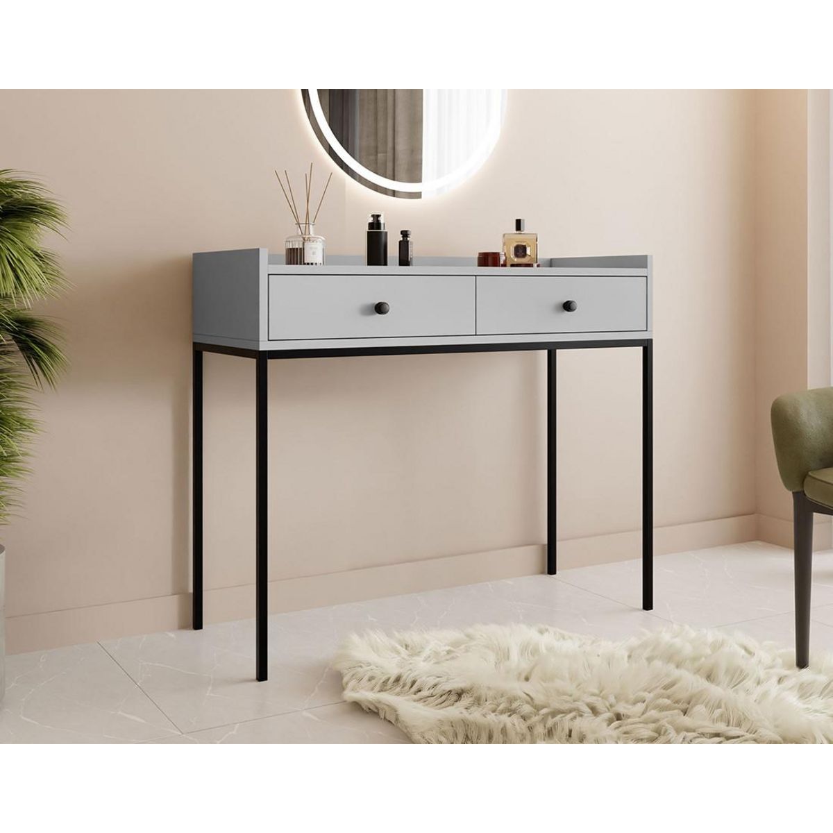 BEST MOBILIER Filipo - console - gris - 100 cm