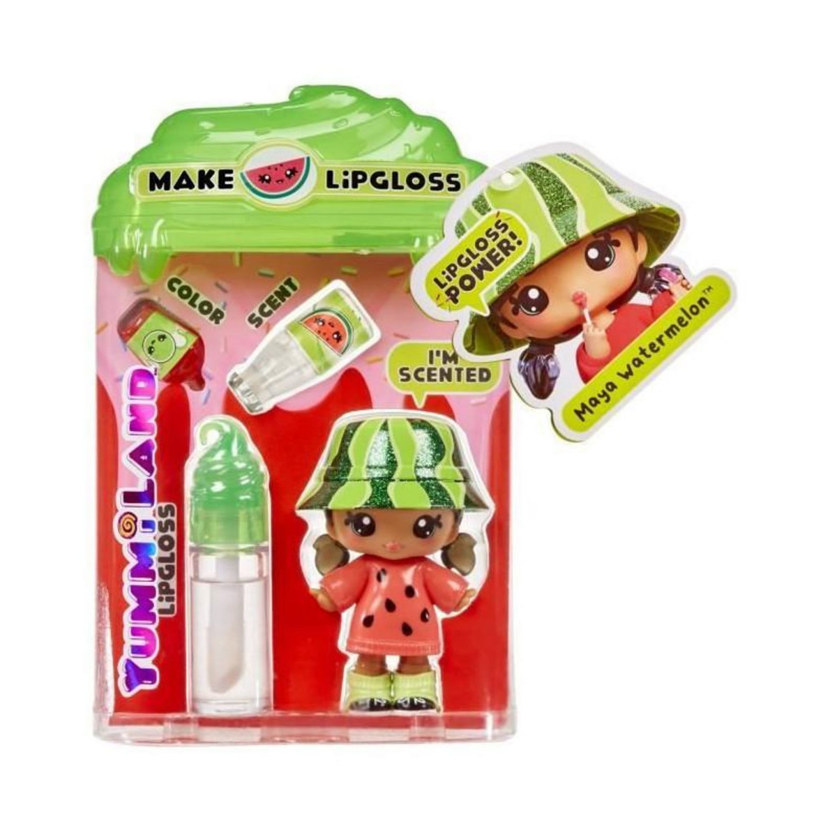 L.O.L. SURPRISE! Yummiland - 1 poupée 10 cm et un gloss pailleté a créer - Maya - Goût Pasteque - Des 4ans