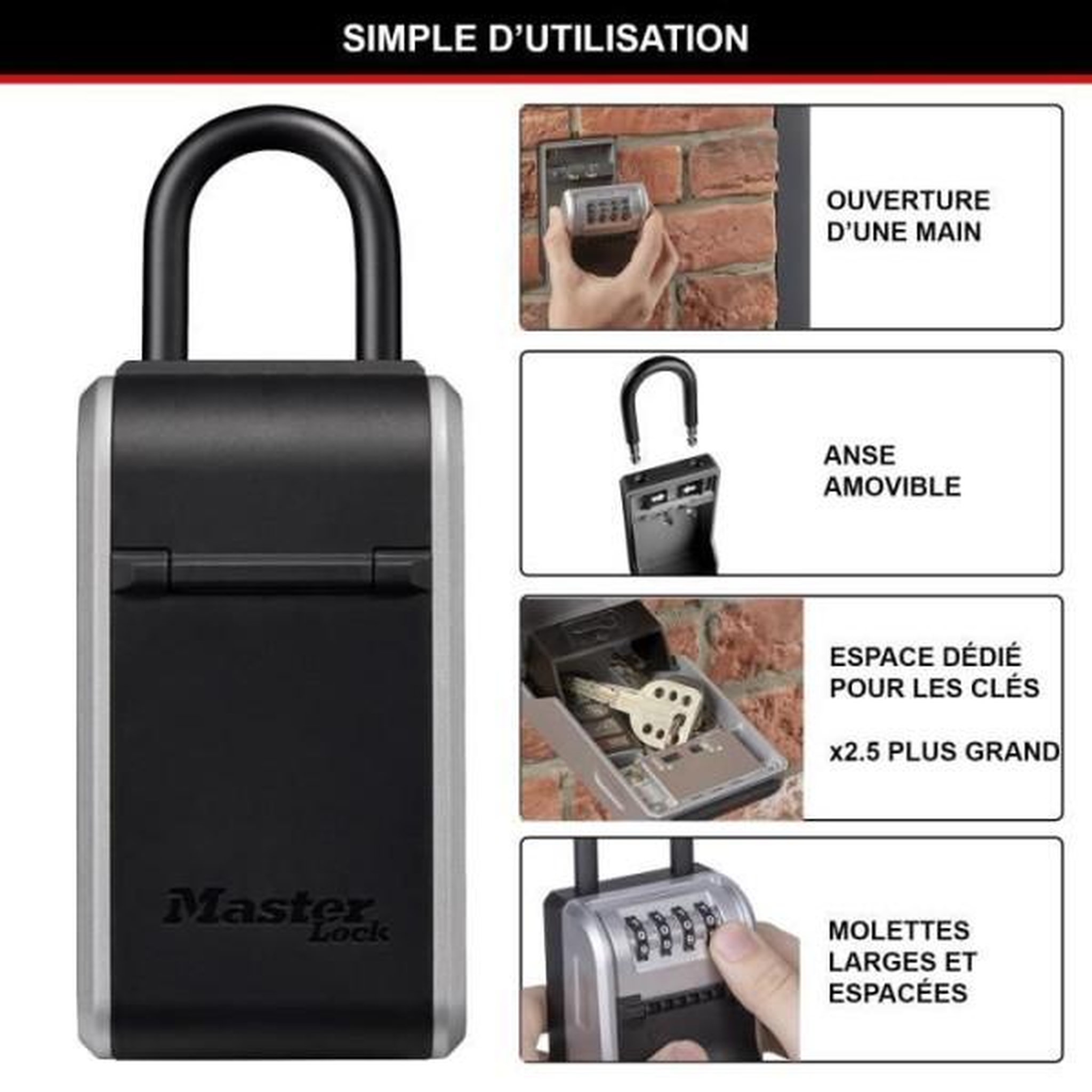 Voir la diapositive 3 : Master lock Armoire de sécurité masterlock boîte a clés 5482eurd format l