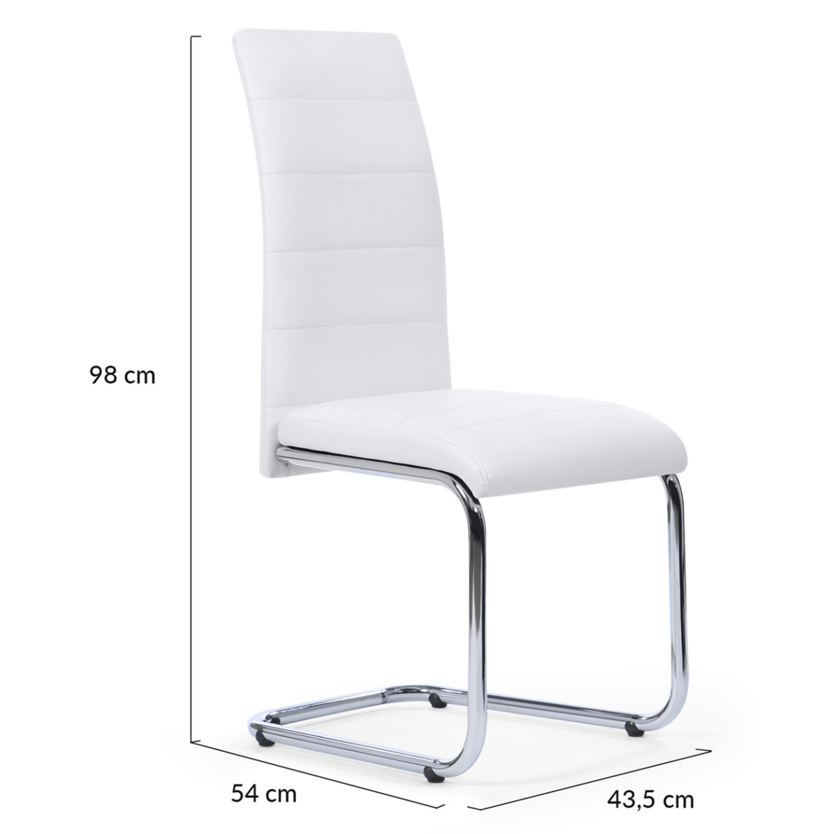 ID MARKET Lot de 6 chaises MIA blanches pour salle à manger