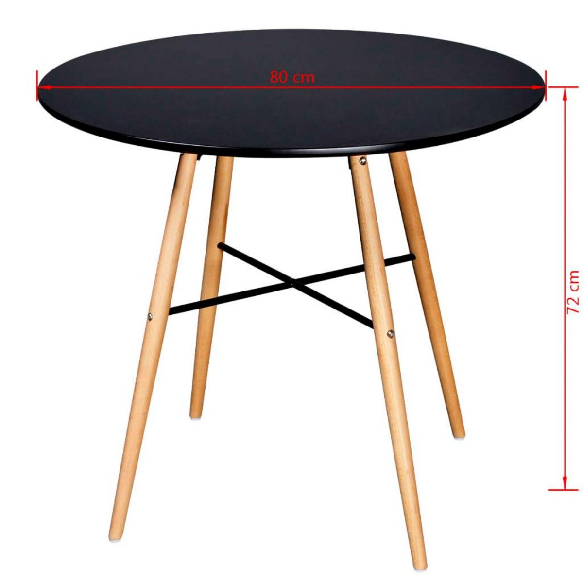 VIDAXL Table de salle a manger ronde MDF Noir