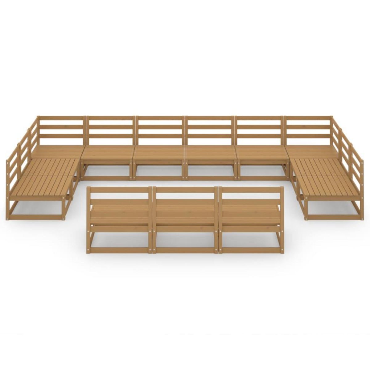 VIDAXL Salon de jardin 13 pcs bois de pin massif