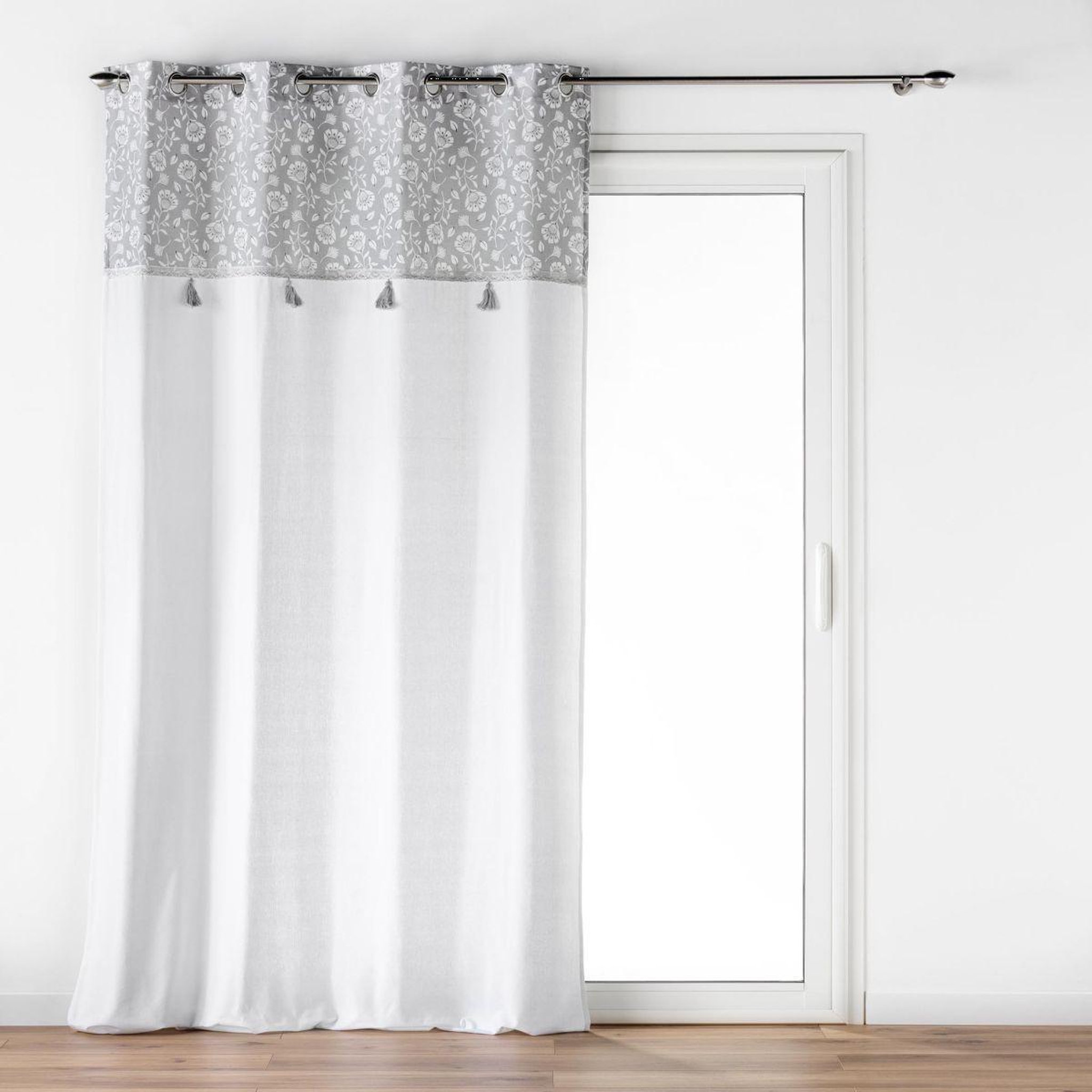 Douceur d'Intérieur Rideau à œillets imprimé  flavie  140x240cm gris