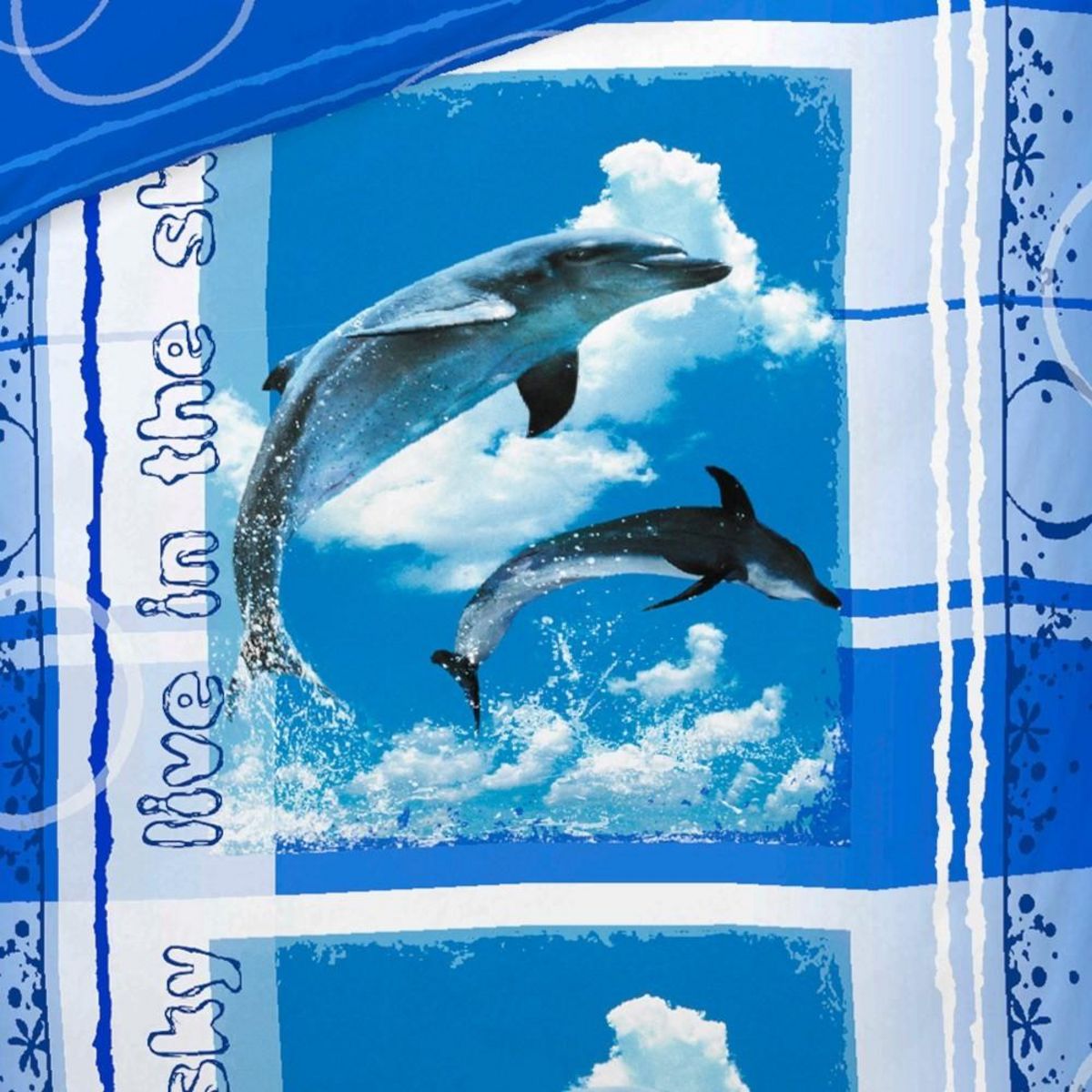 Dourev Housse de couette 140x200 LIVE IN THE SKY + 1 taie