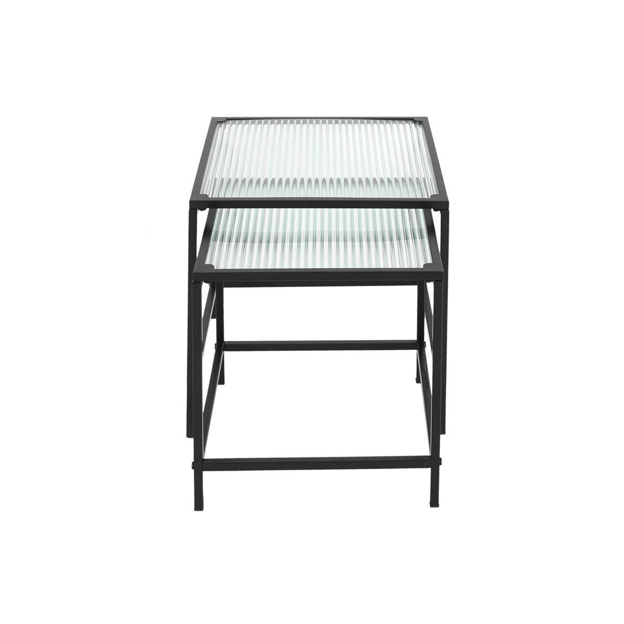 Voir la diapositive 2 : The Home Deco Factory Lot de 2 tables gigognes design  rosa  40cm noir