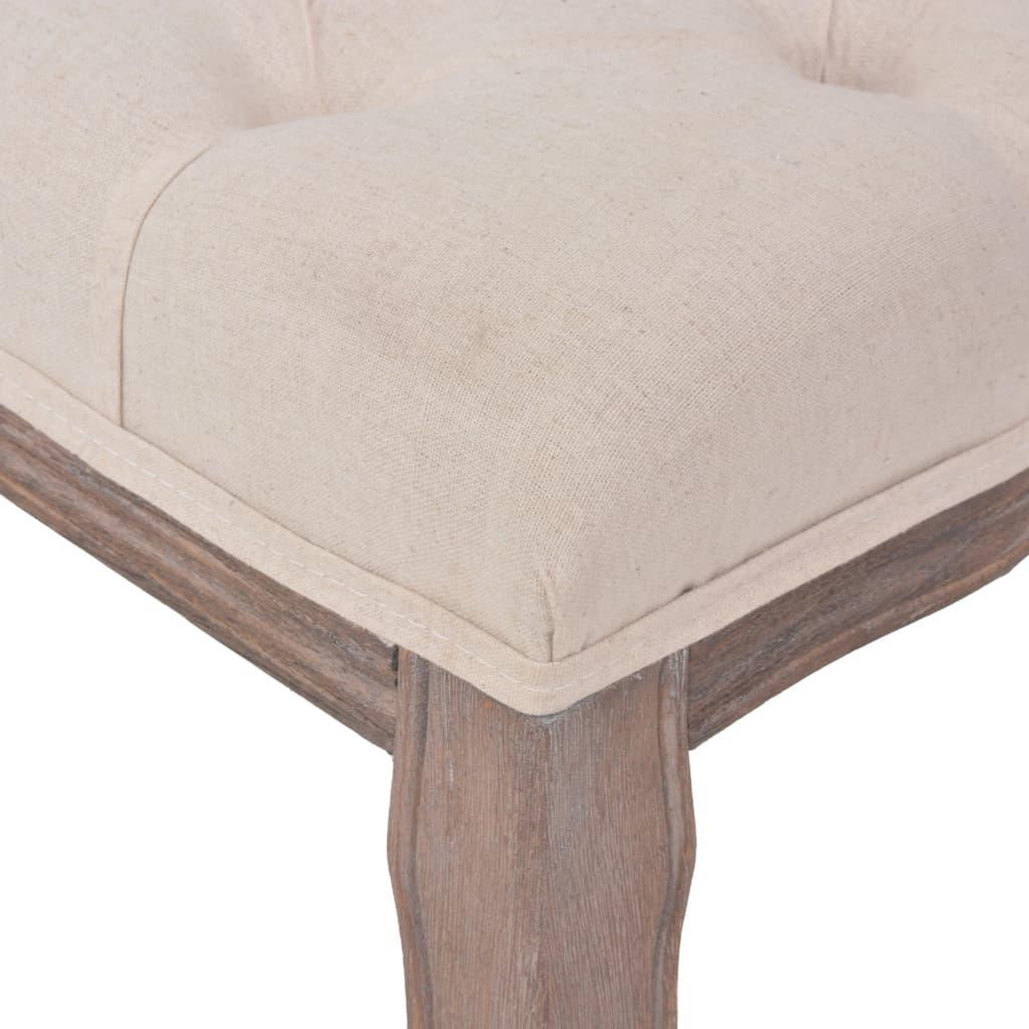 Voir la diapositive 4 : VIDAXL Banc Lin Bois massif 110 x 38 x 48 cm Blanc creme