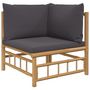 Voir la diapositive 4 : VIDAXL Salon de jardin 11 pcs avec coussins gris fonce bambou