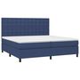 Voir la diapositive 3 : VIDAXL Sommier a lattes de lit avec matelas Bleu 200x200 cm Tissu