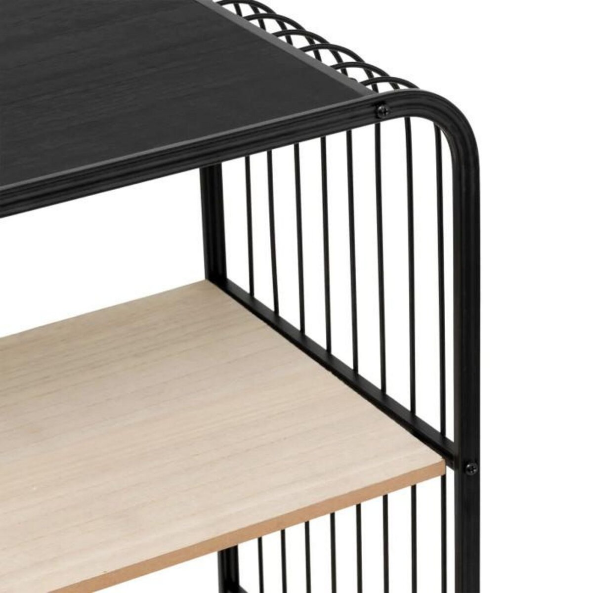 FIVE Étagère à Roulettes 4 Niveaux  Bert  96cm Noir