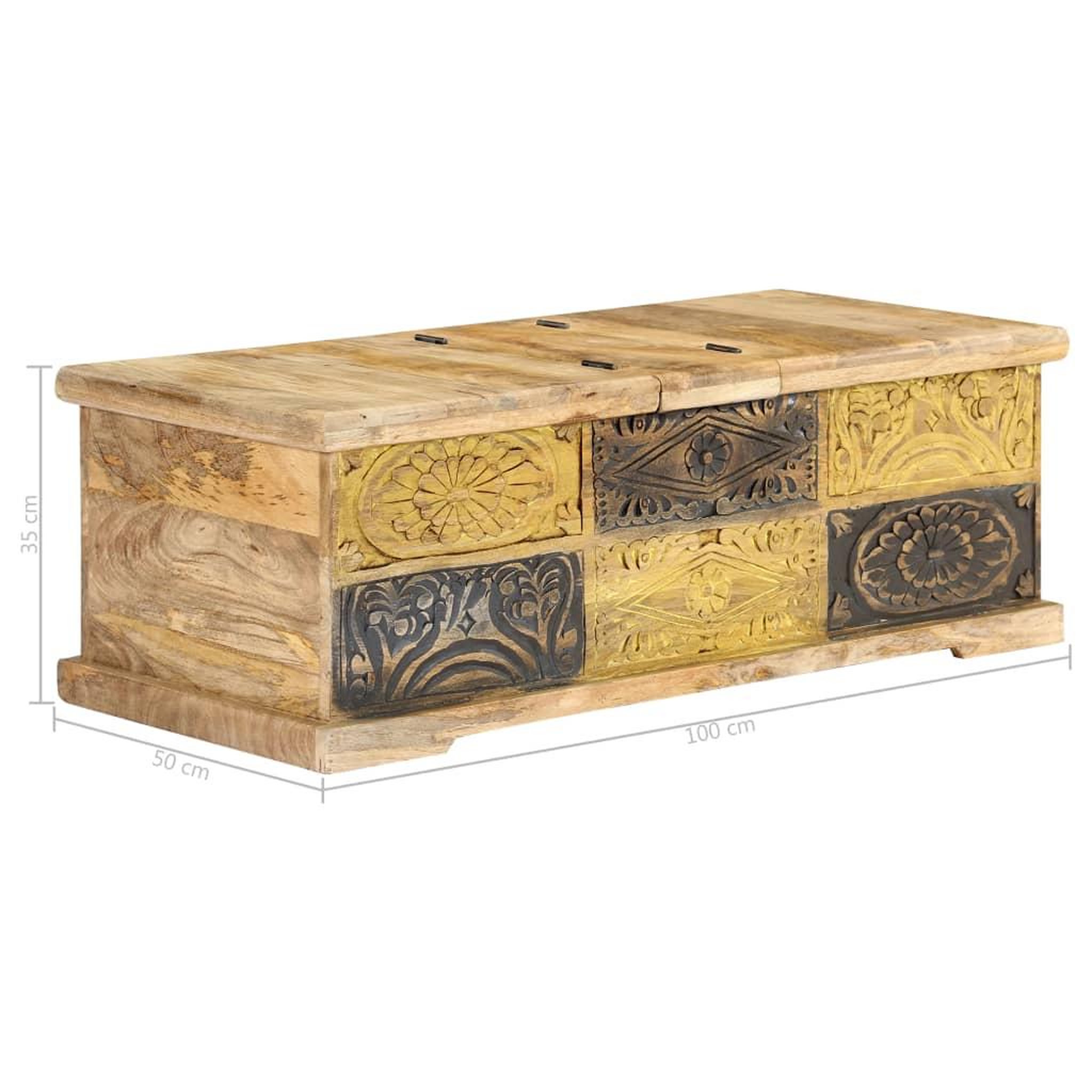 Voir la diapositive 6 : VIDAXL Table basse 100x50x35 cm bois de manguier massif