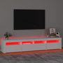 Voir la diapositive 5 : VIDAXL Meuble TV avec lumieres LED Blanc 210x35x40 cm