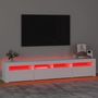Voir la diapositive 5 : VIDAXL Meuble TV avec lumieres LED Blanc 210x35x40 cm