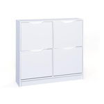Meuble à chaussures 4 abattants FALONE. Coloris disponibles : Blanc