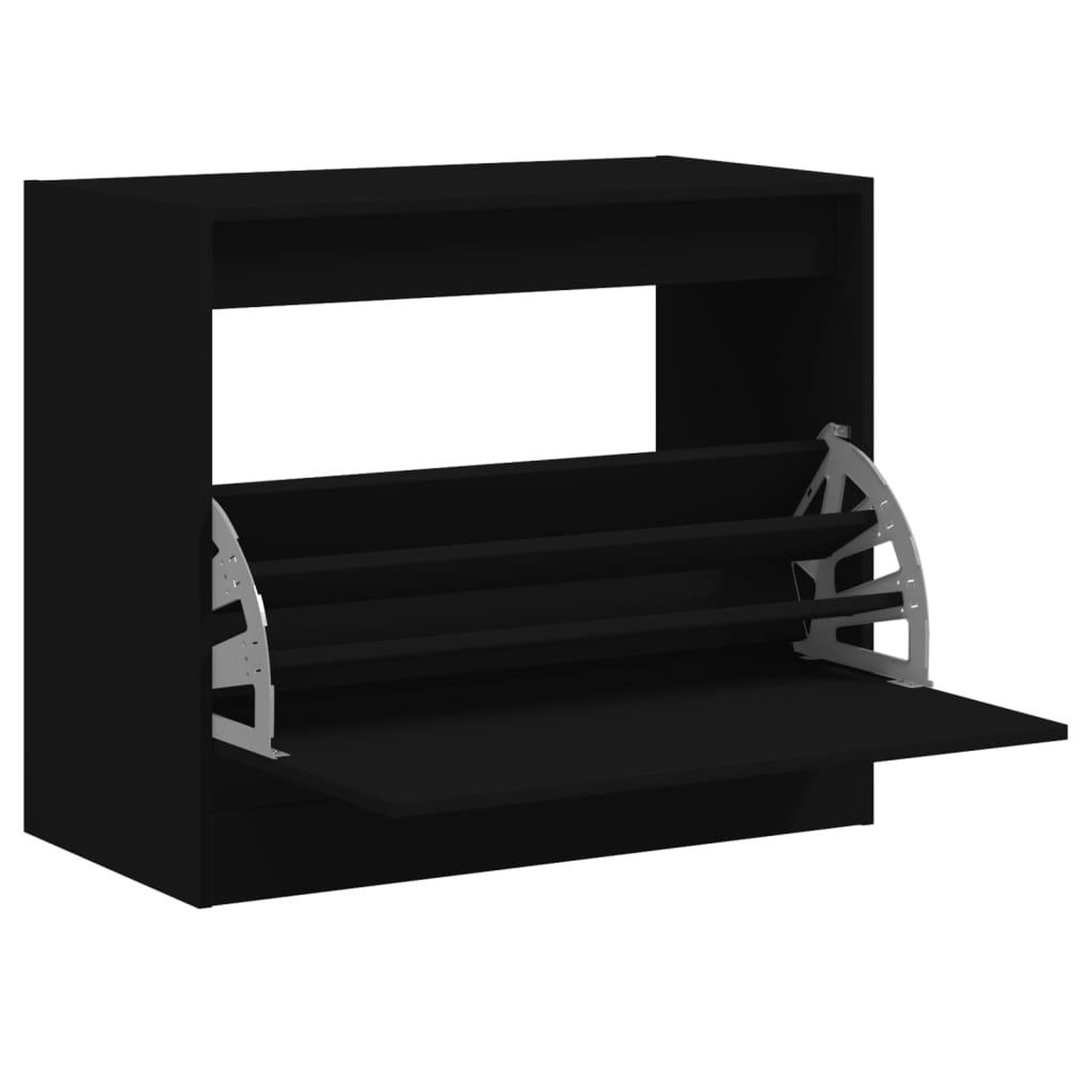 Voir la diapositive 2 : VIDAXL Armoire a chaussures noir 80x42x69 cm bois d'ingenierie