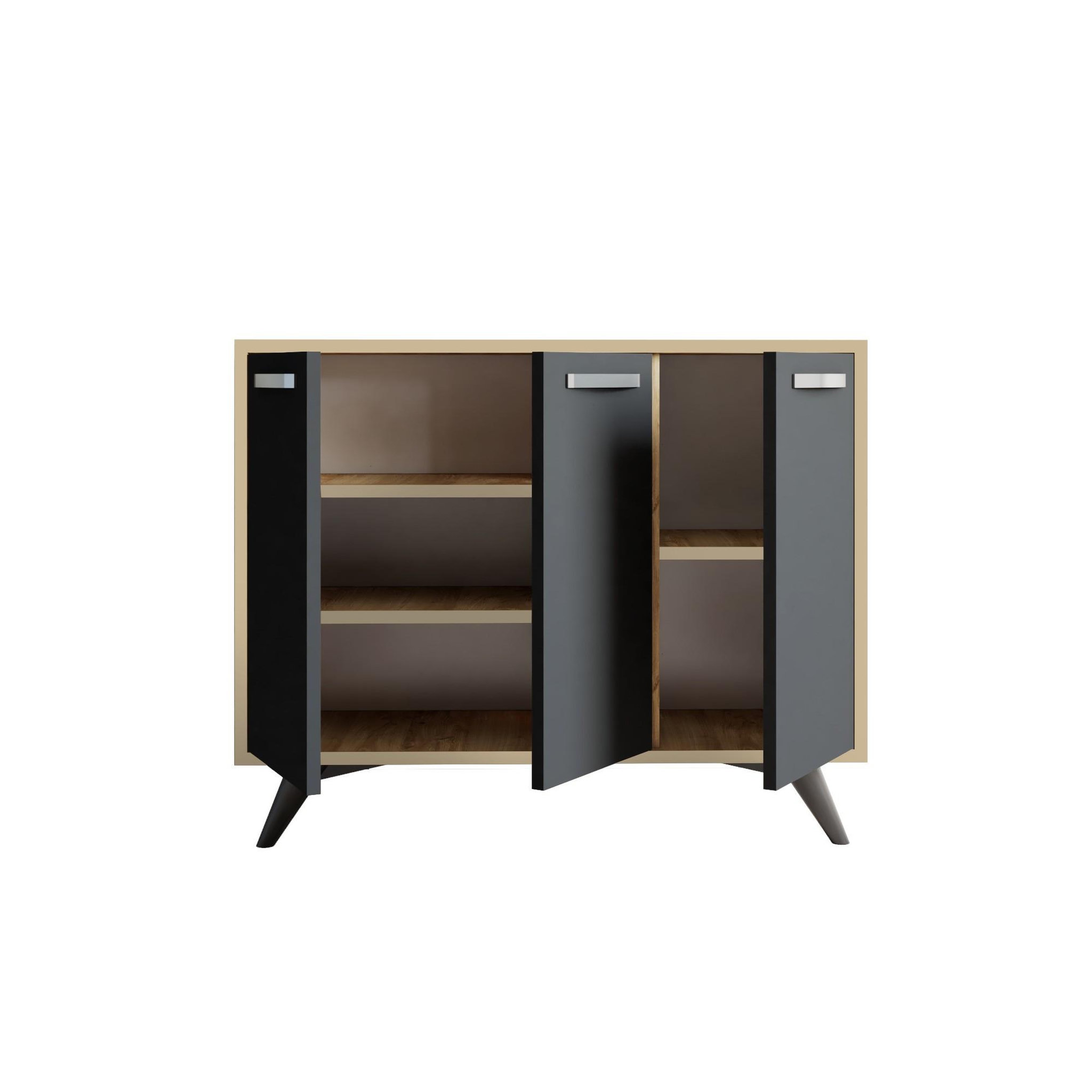 Voir la diapositive 4 : Habitat et Jardin Buffet en bois  Piffa  - 100 x 35 x 82 cm - Gris anthracite