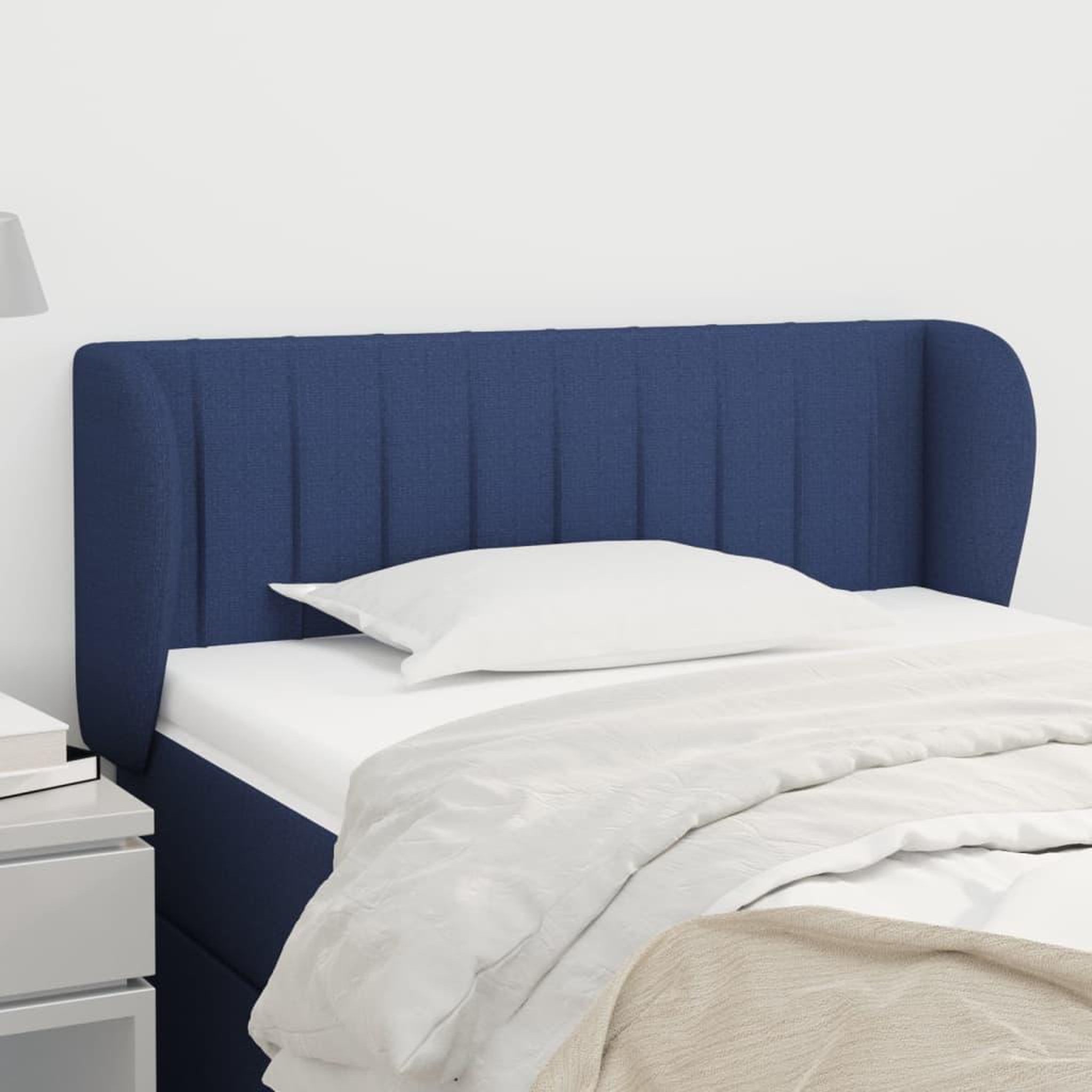 Voir la diapositive 1 : VIDAXL Tete de lit avec oreilles Bleu 103x23x78/88 cm Tissu