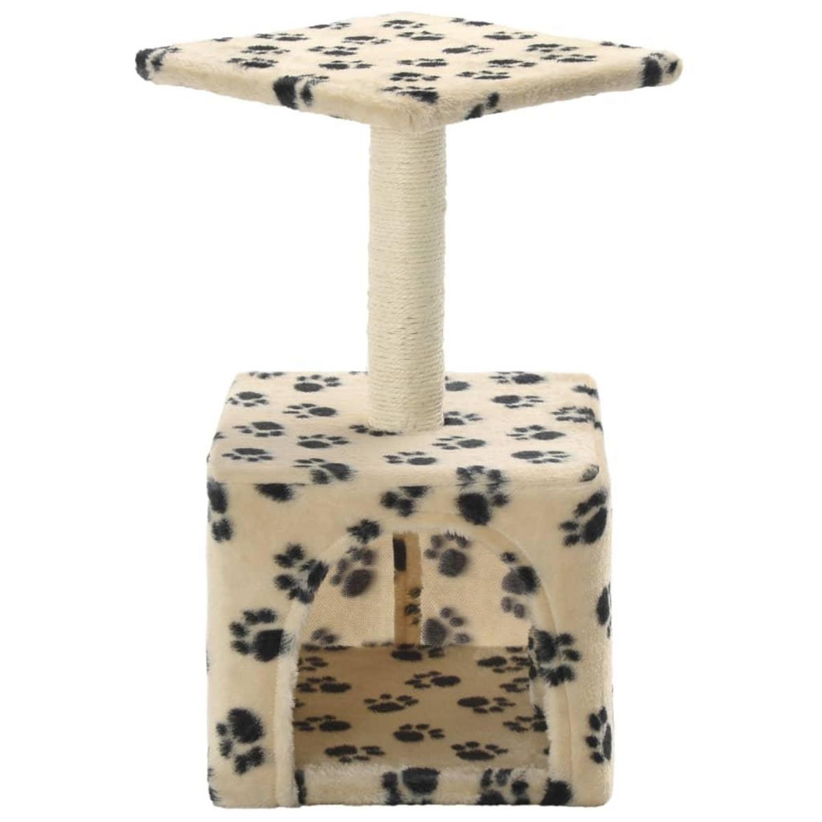 VIDAXL Arbre a chat avec griffoirs en sisal 55 cm Beige Motif de pattes