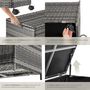 Voir la diapositive 5 : tectake Coffre de jardin caisse de rangement pour coussins 297 l, avec cadre en aluminium et tressage en rotin gris