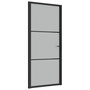 Voir la diapositive 2 : VIDAXL Porte interieure 93x201,5 cm Noir Verre mat et aluminium