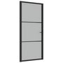 Voir la diapositive 2 : VIDAXL Porte interieure 93x201,5 cm Noir Verre mat et aluminium