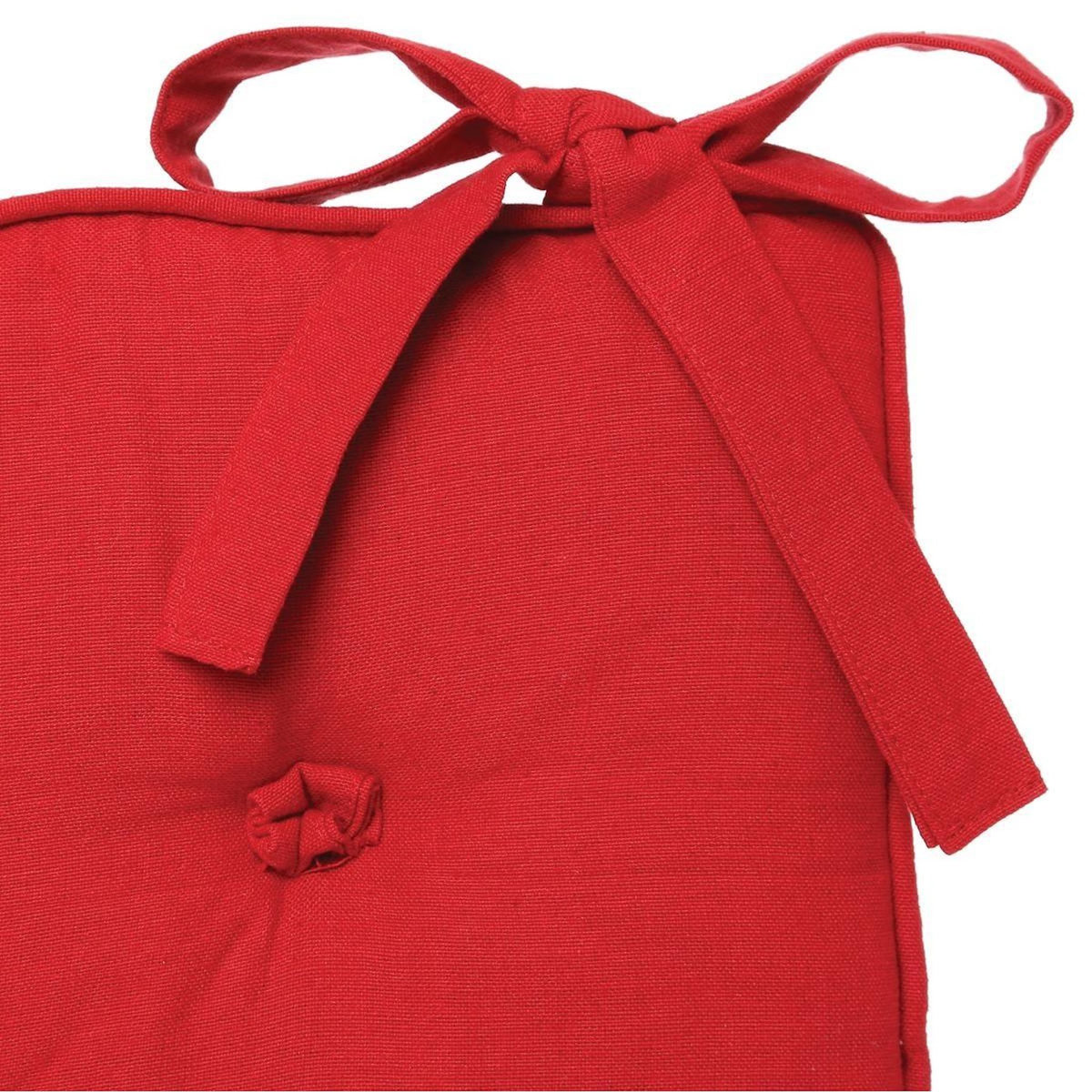 ATMOSPHERA Galette de Chaise  5 Boutons  40x40cm Rouge