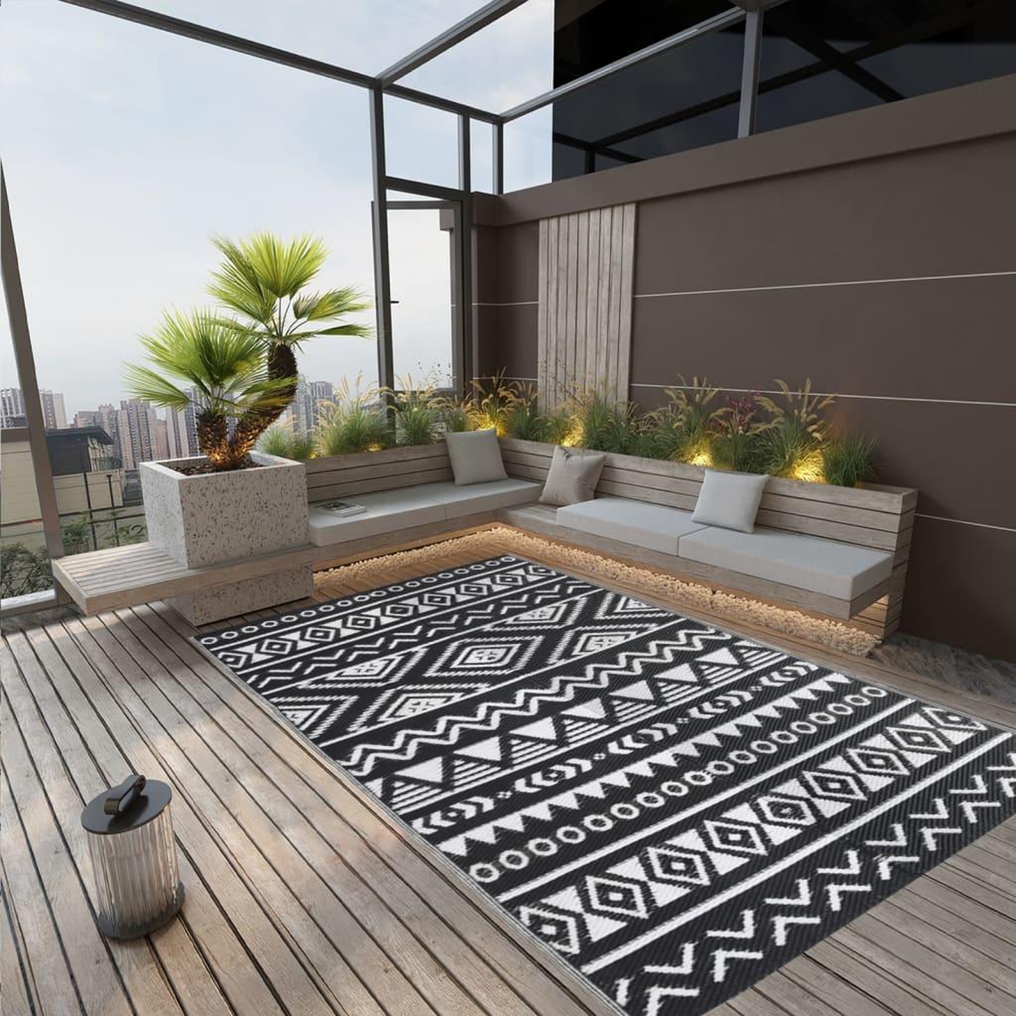 Voir la diapositive 1 : VIDAXL Tapis d'exterieur ARAKIL Noir 140x200 cm PP