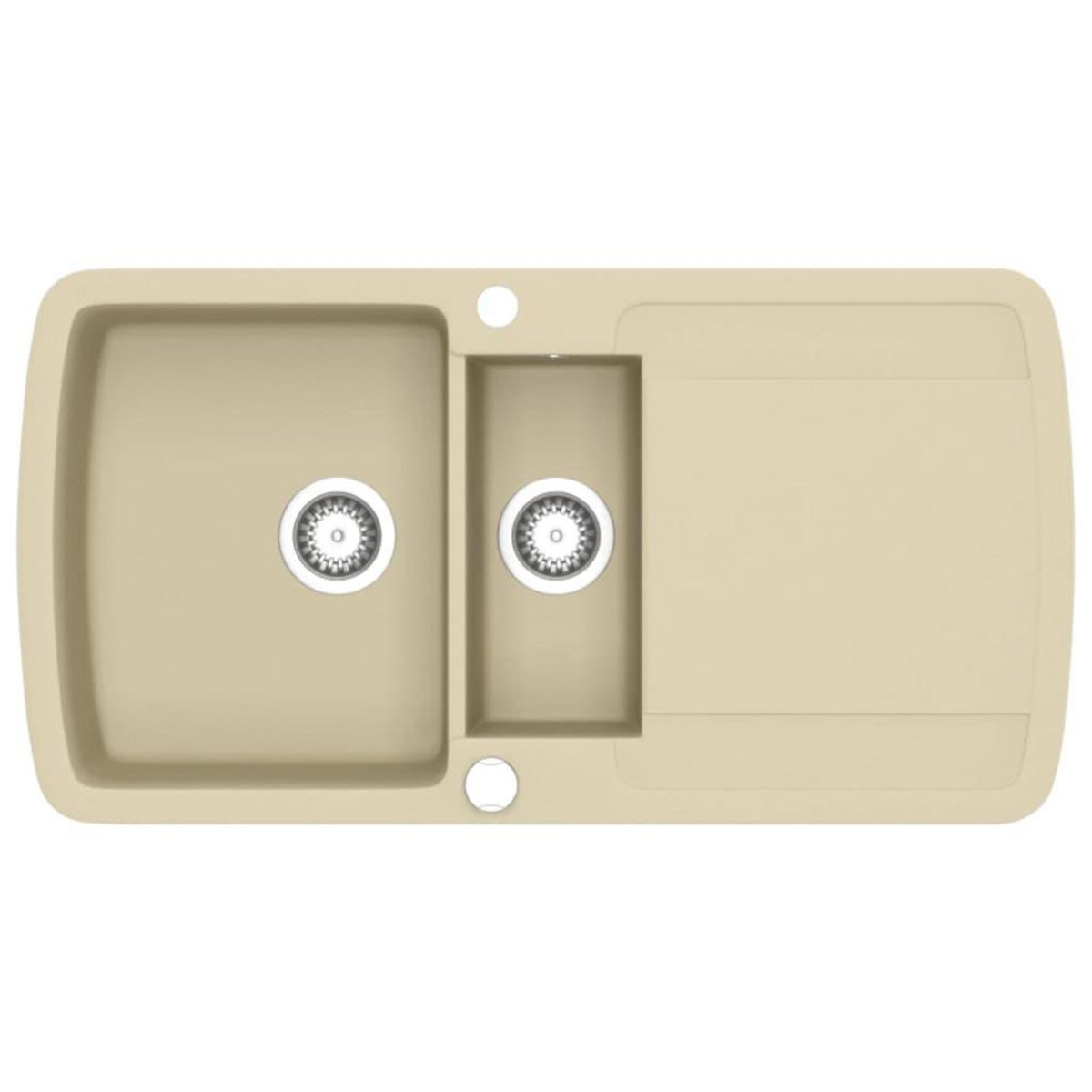 VIDAXL Evier de cuisine Granit Double lavabo Beige