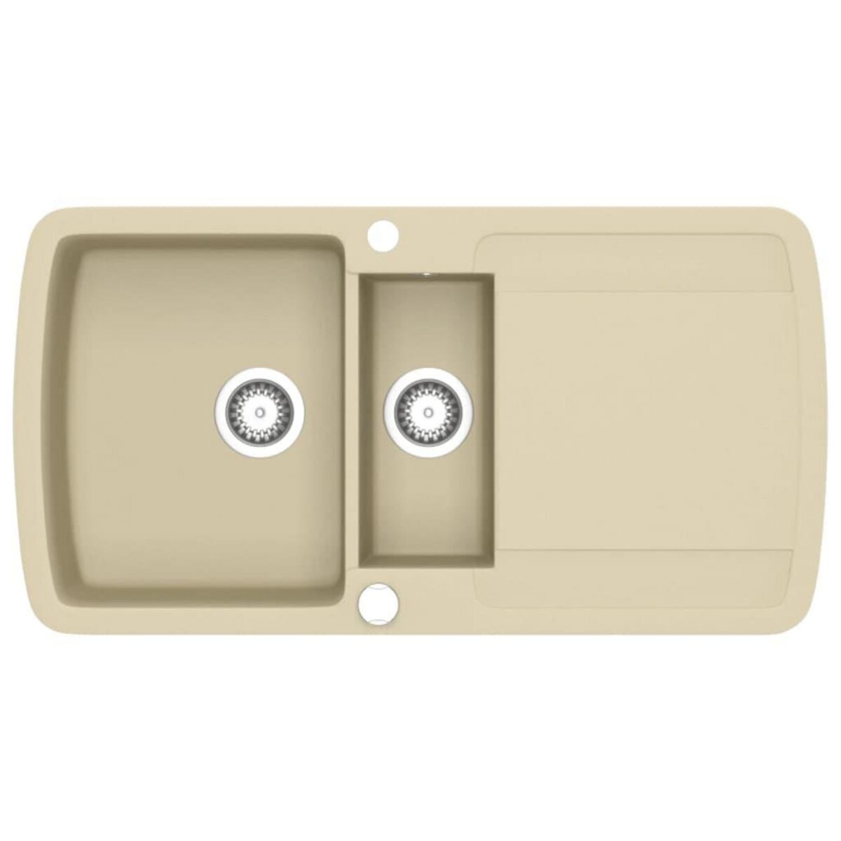 VIDAXL Evier de cuisine Granit Double lavabo Beige