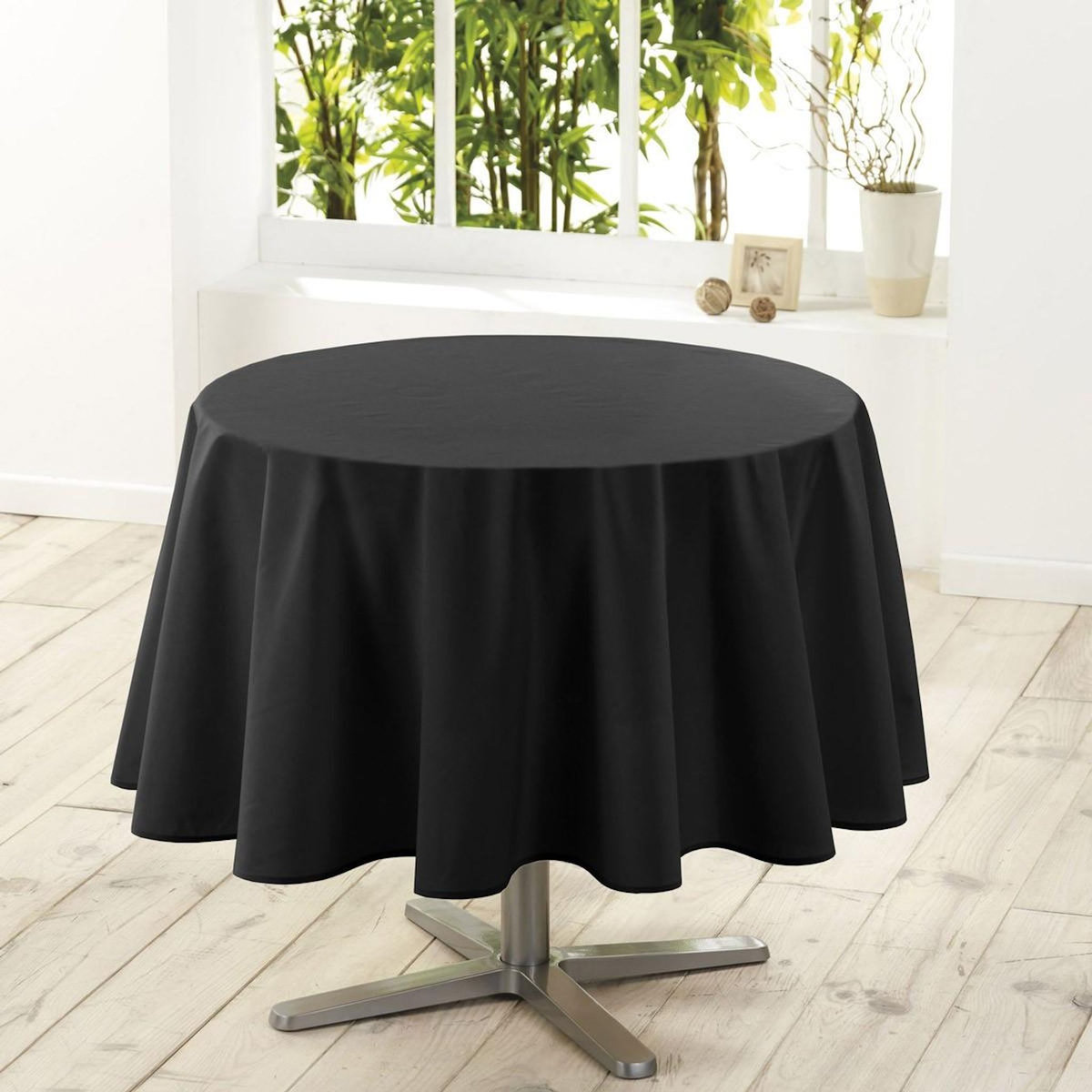 Paris Prix Nappe Ronde Antitache  Essentiel  180cm Noir