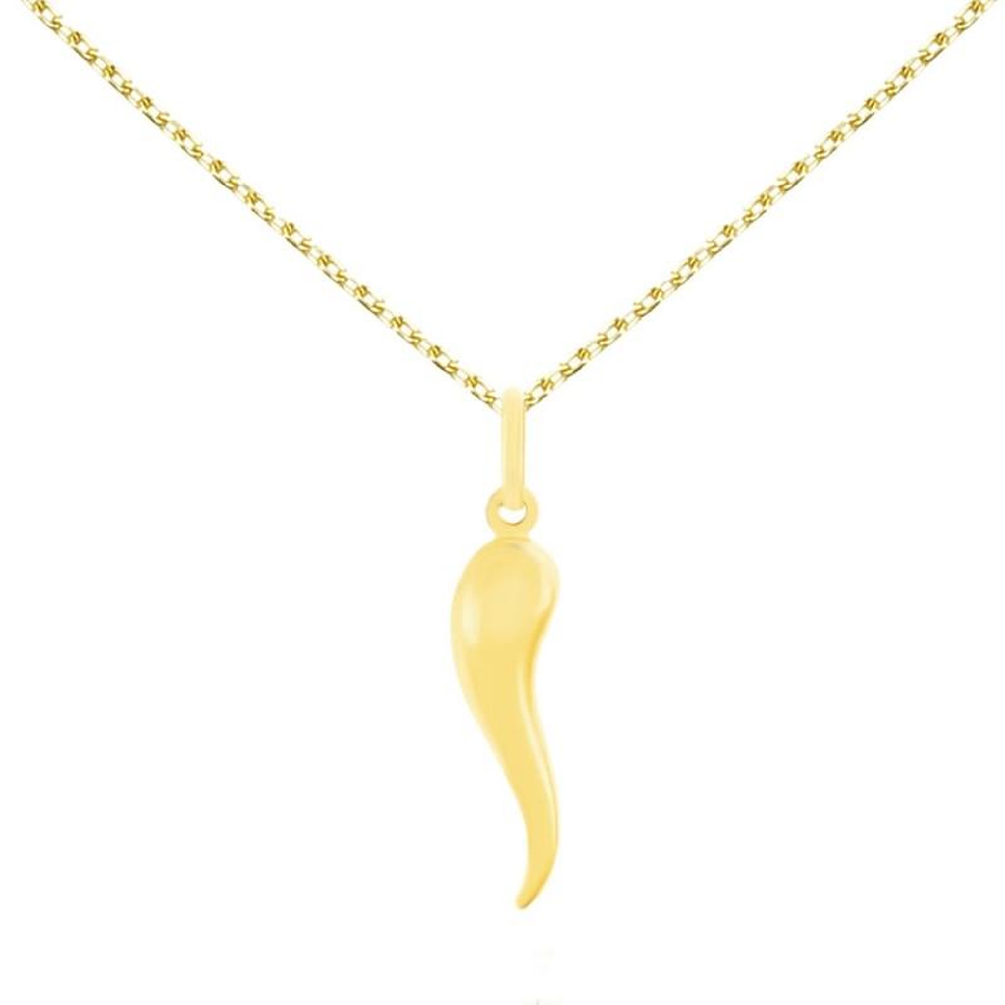 Voir la diapositive 1 : L'ATELIER D'AZUR Collier - Pendentif Or Jaune Corne d'Abondance - Chaîne Dorée Offerte