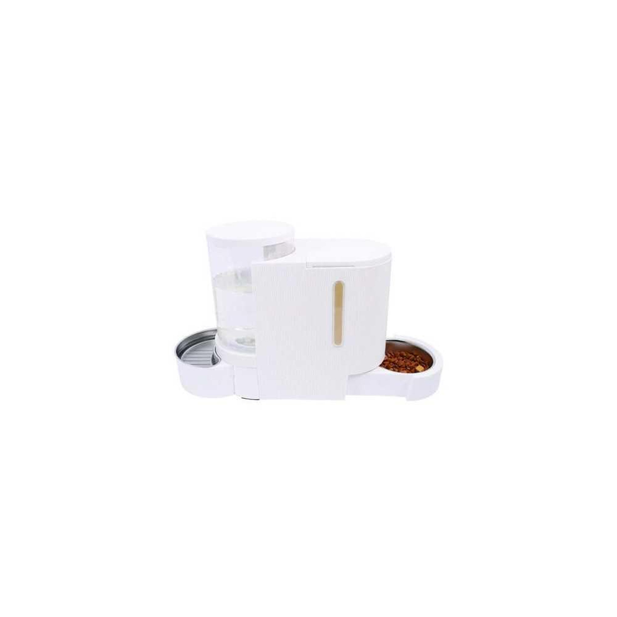 Voir la diapositive 5 : M PETS Distributeur Croquettes & Eau - M PETS - DUPLO - 1.3 kg / 3 L - 40 x 16.2 x 29.1 cm - Blanc
