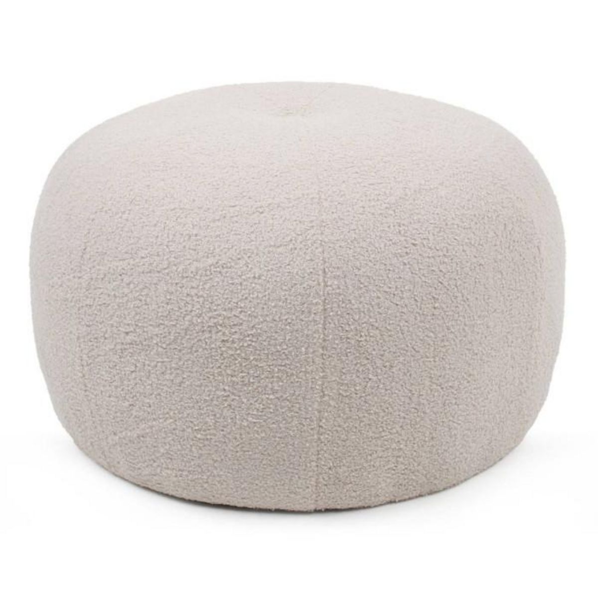 Paris Prix Pouf Rond Bouclette  Pilou  55cm Beige