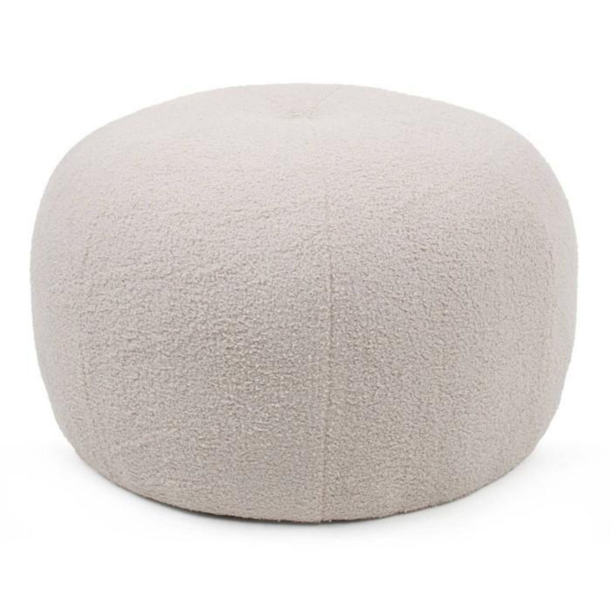 Paris Prix Pouf Rond Bouclette  Pilou  55cm Beige