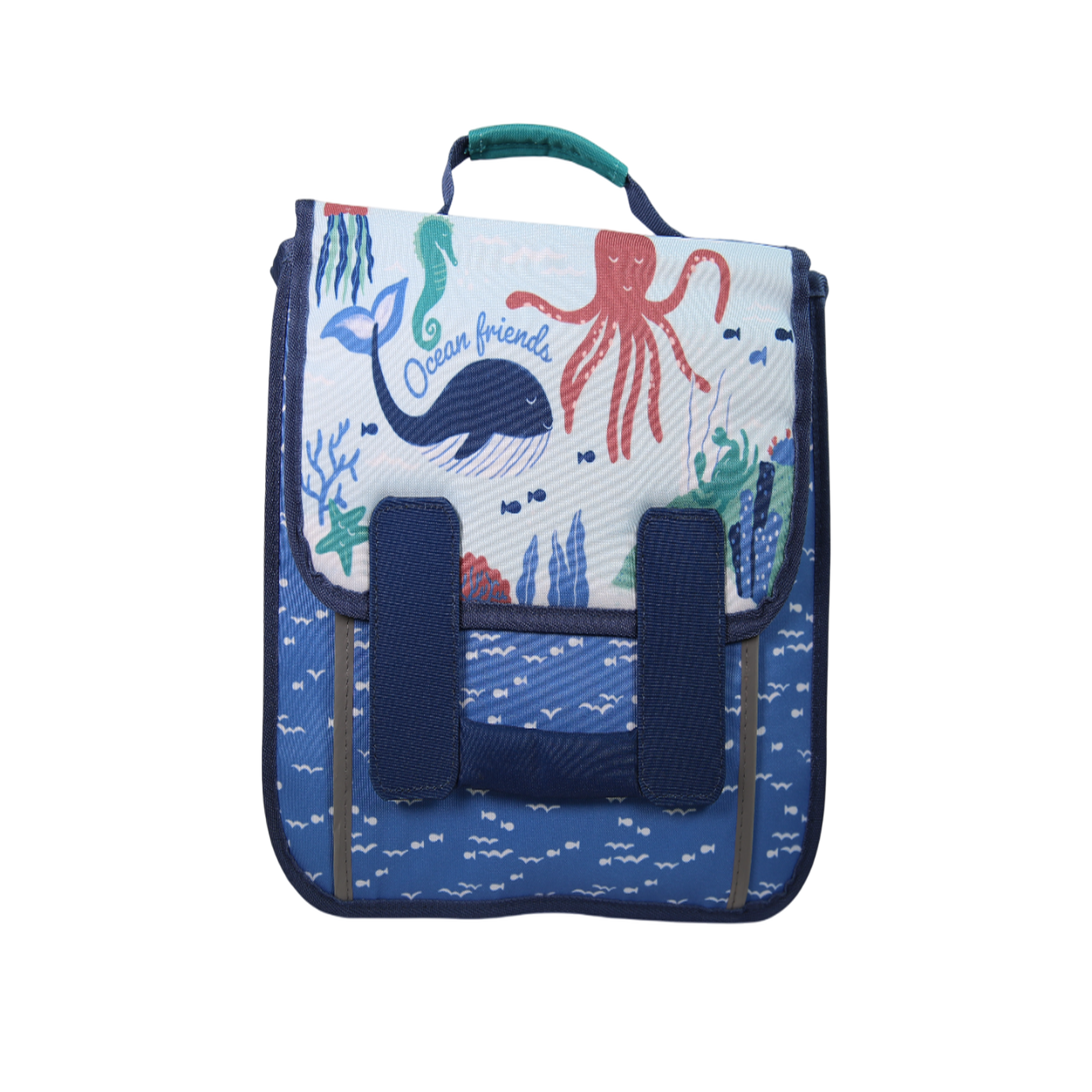 Voir la diapositive 1 : BODYPACK Bodypack - Cartable Recyclé Ocean 28cm - Garçon - 1 Compartiment + Poche Avant - Bretelles Moussées - Polyester - Cartable Scolaire Enfant École Maternelle