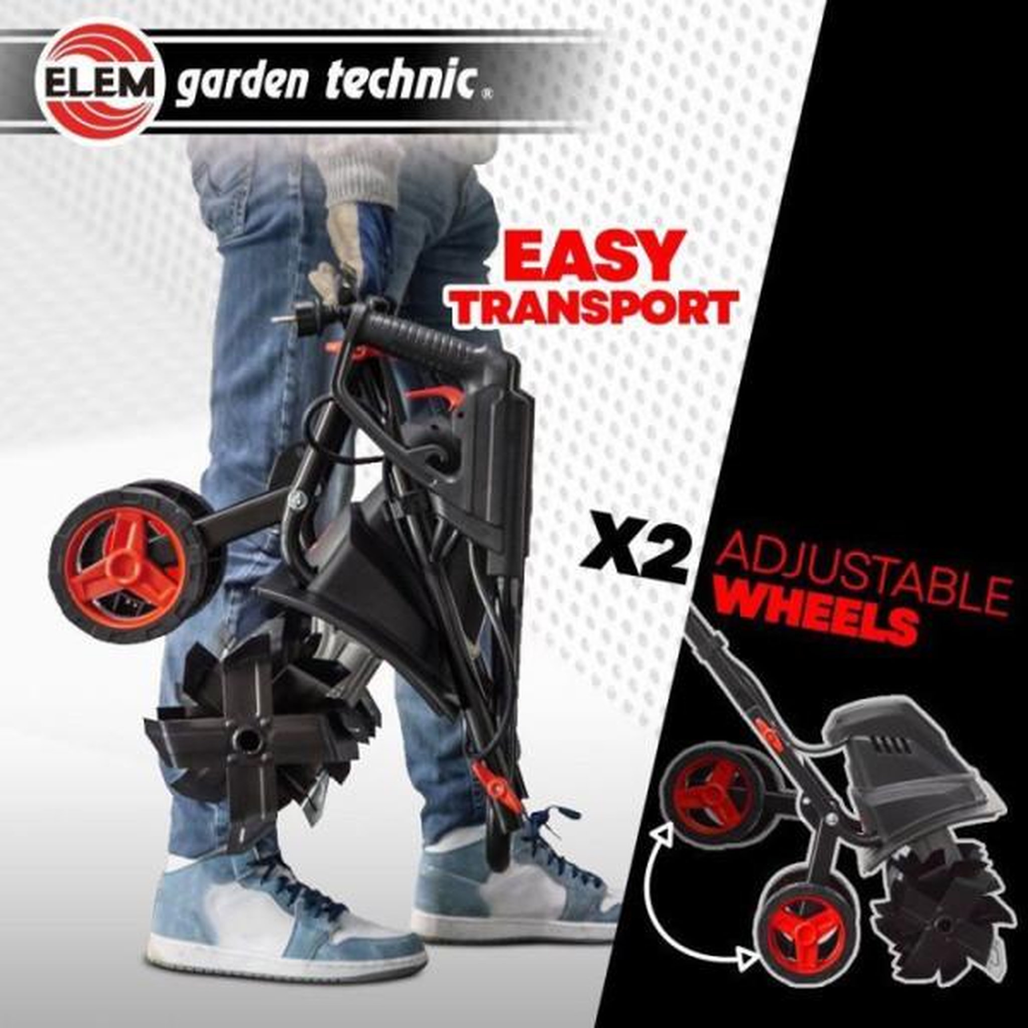 Voir la diapositive 4 : Elem Motobineuse électrique - elem garden - 1500 w - 6 fraises - 45 cm - mtbe1506w45
