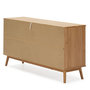 Voir la diapositive 4 : VS VENTA-STOCK Buffet Bruce 3 tiroirs et 2 portes , bois massif, 140 cm Largeur