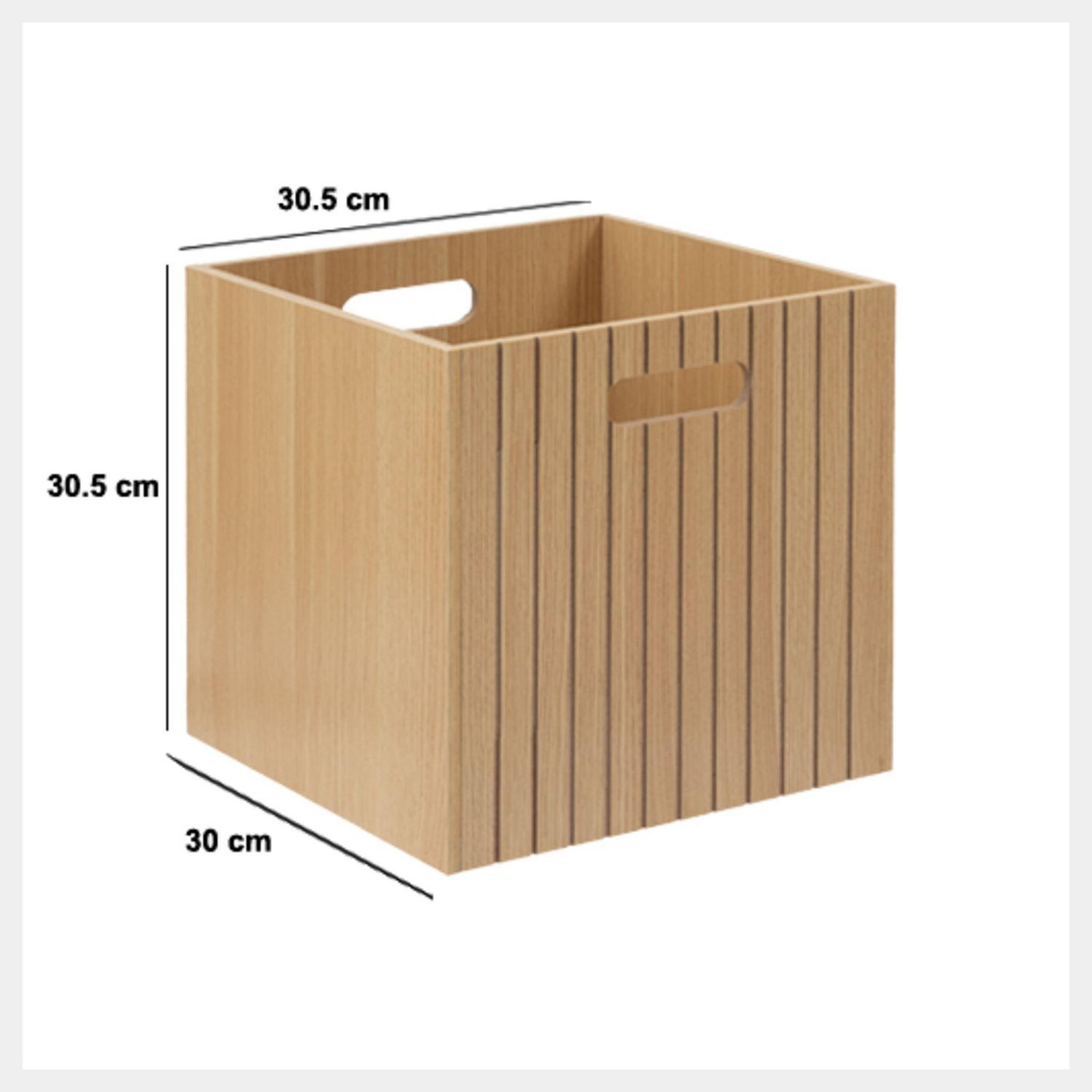 Voir la diapositive 3 : FIVE Boîte de rangement 31 x 31 en bois tasso - beige