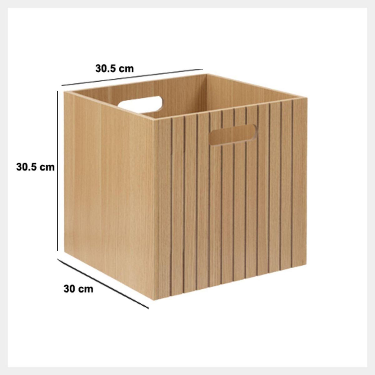 FIVE Boîte de rangement 31 x 31 en bois TASSO - Beige