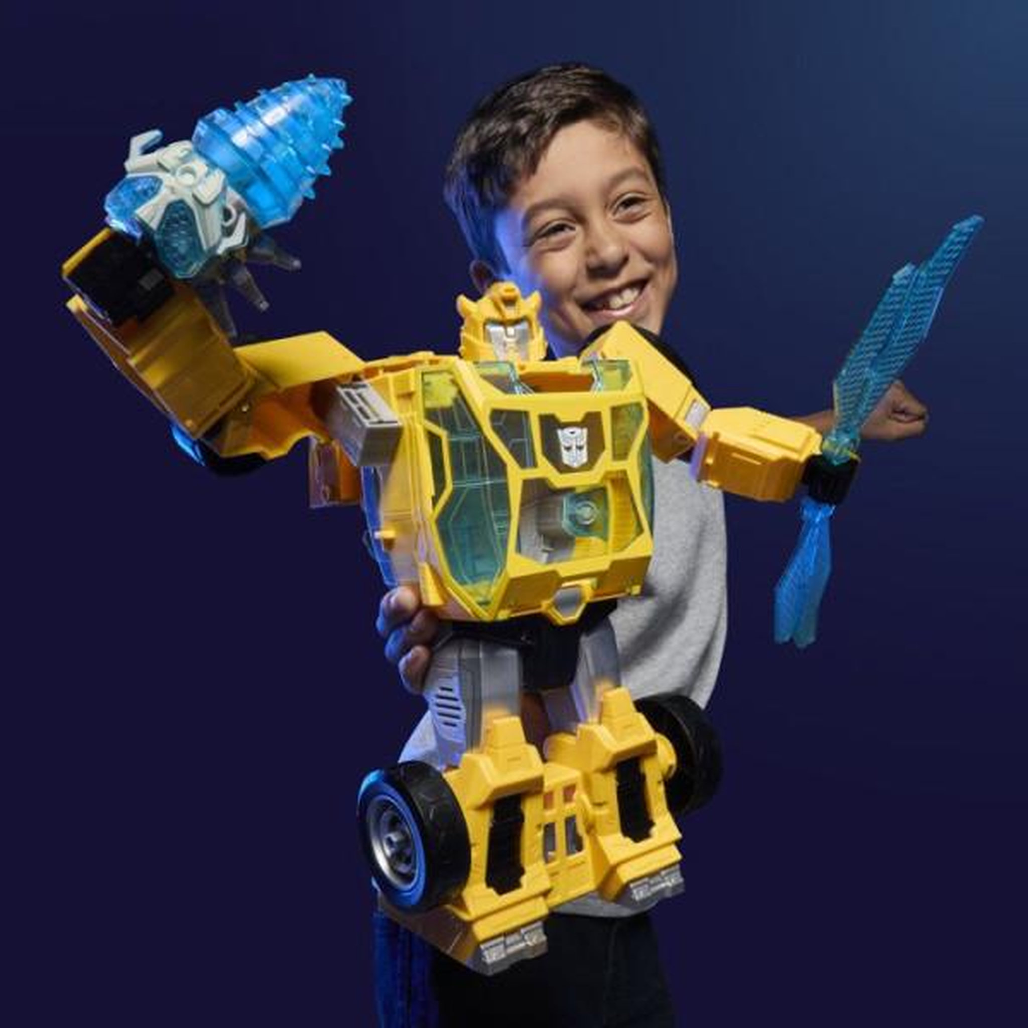 Voir la diapositive 5 : HASBRO Figurine Bumblebee L'étincelle de puissance de 28 cm avec sons et lumieres, conversion rapide, Transformers CYBERWORLD, des 6