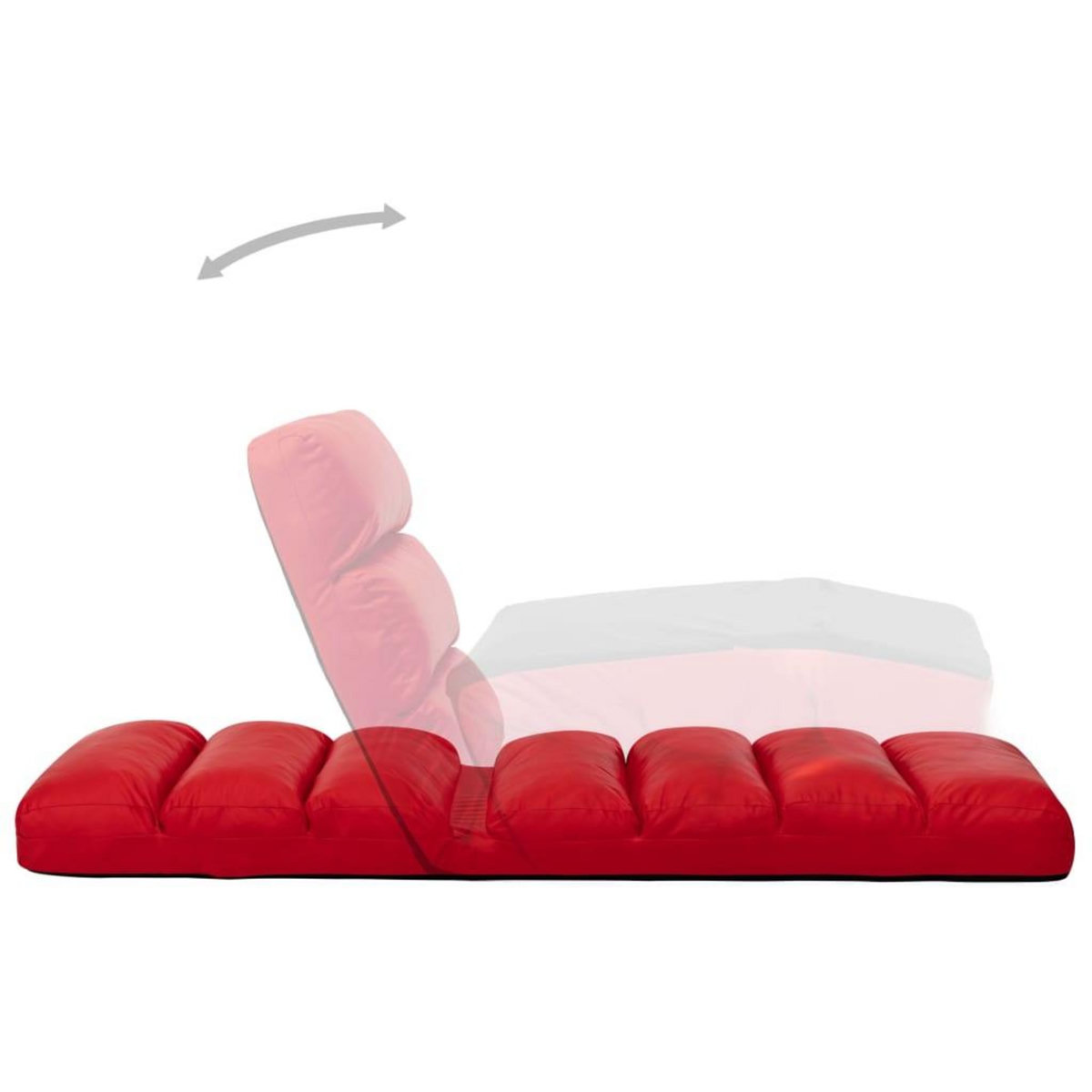 VIDAXL Chaise pliable de sol Rouge Similicuir