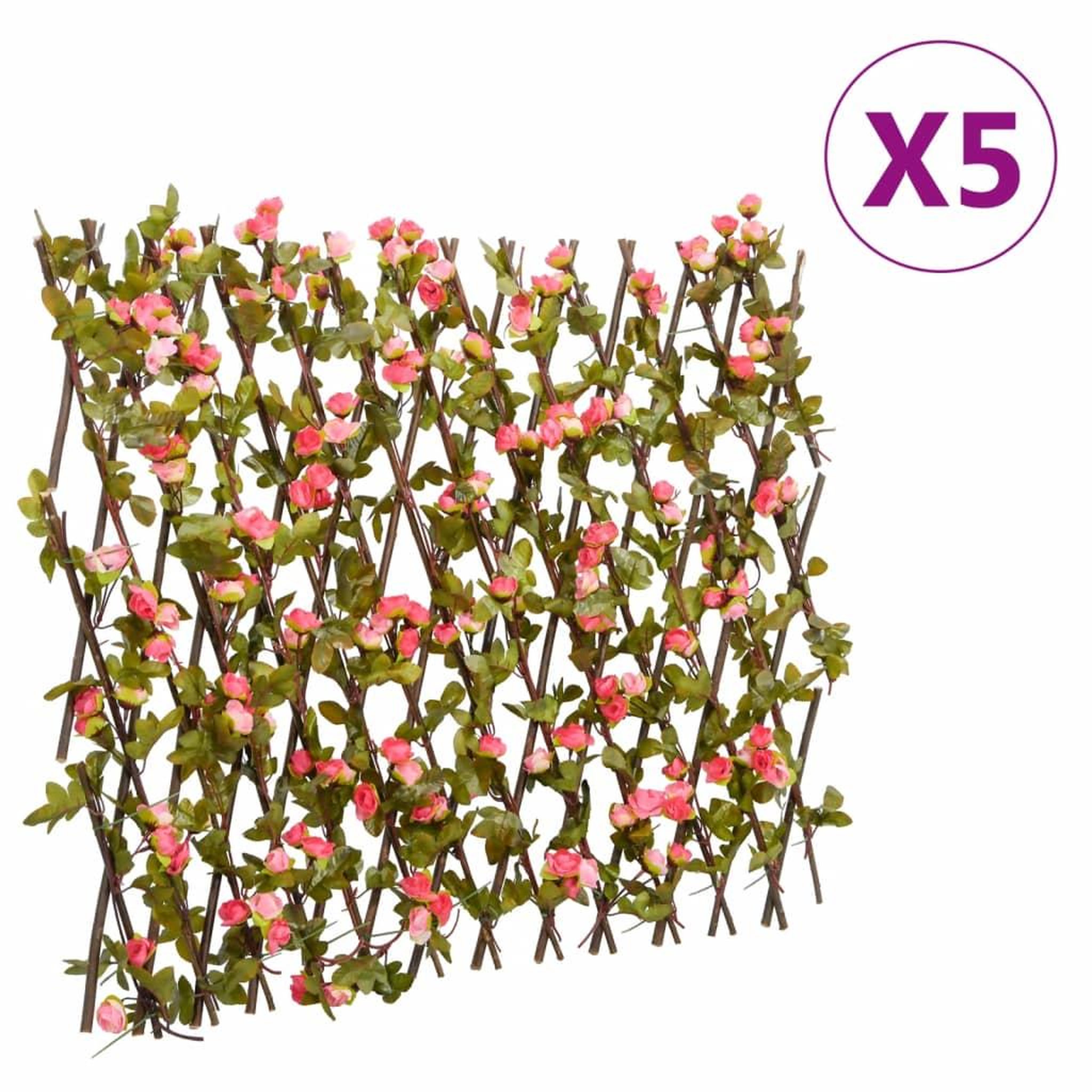 VIDAXL vidaXL Treillis de lierre artificiel extensible 5 pcs 180x60 cm