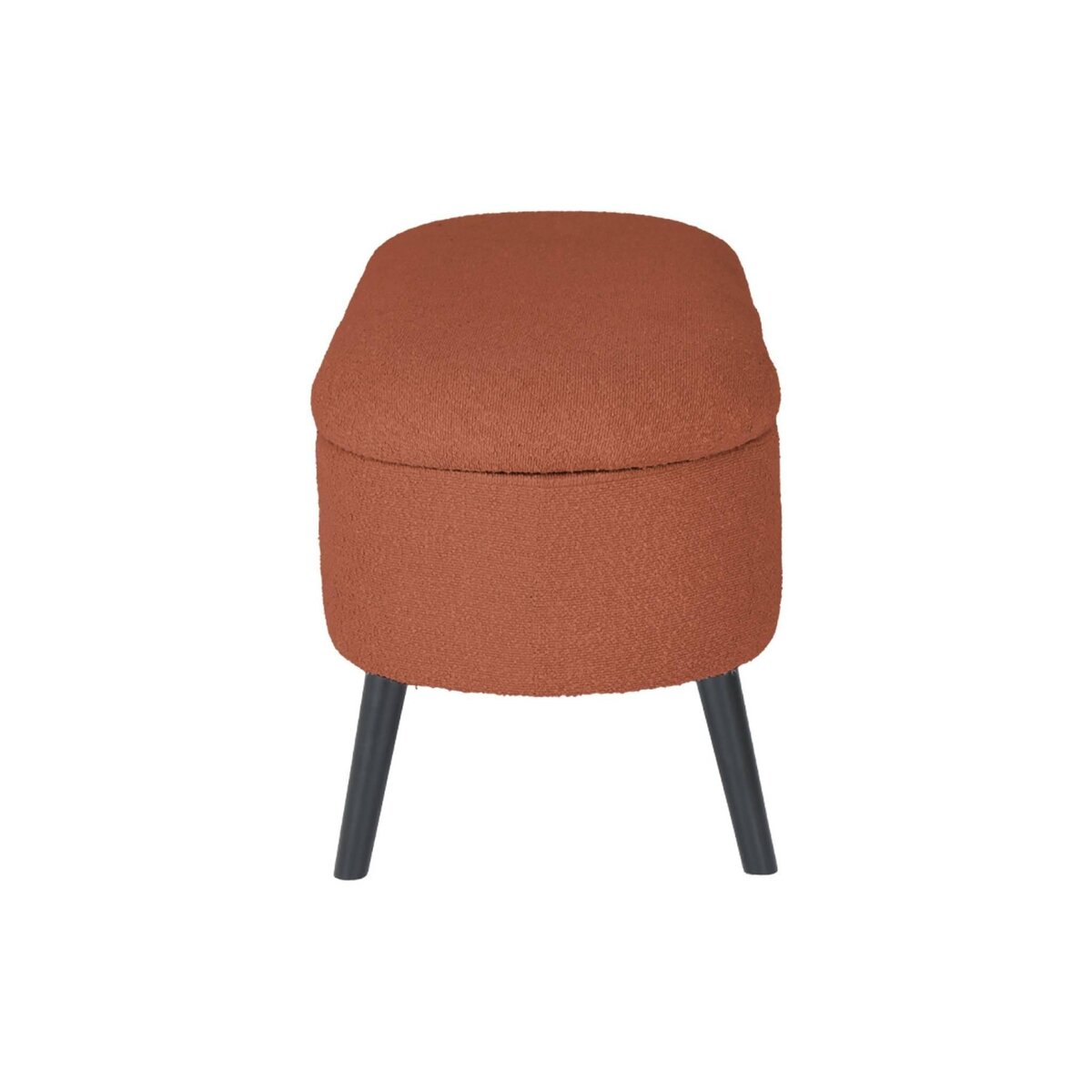 SWEEEK Banc coffre, bout de lit avec revêtement bouclette, pieds en bois noir