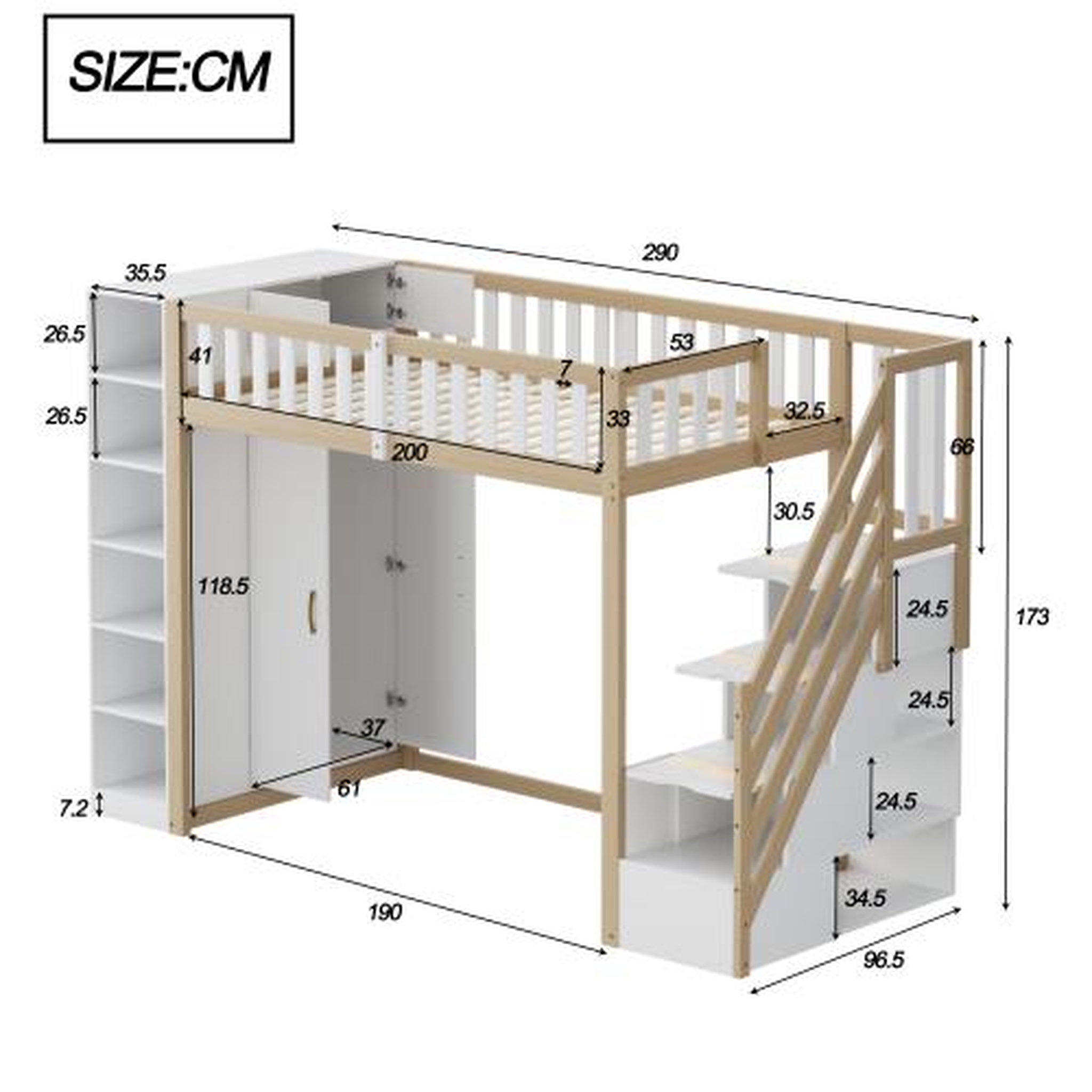 Voir la diapositive 3 : MERAX Lit mezzanine enfant