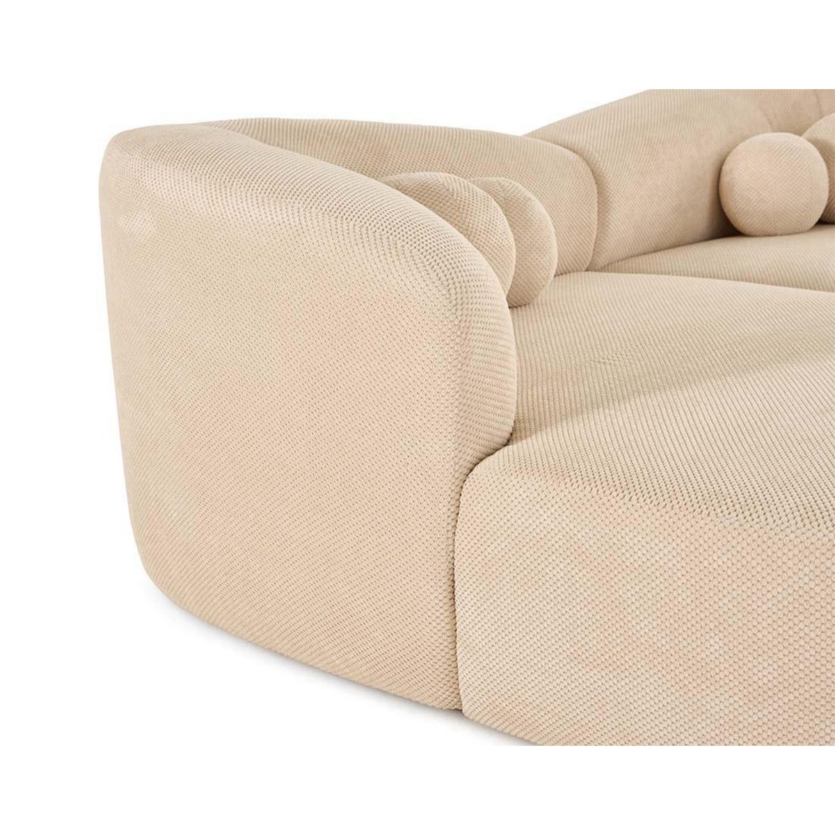 LISA DESIGN Charles - canapé droit 4 places avec double méridienne - assise profonde - en velours texturé